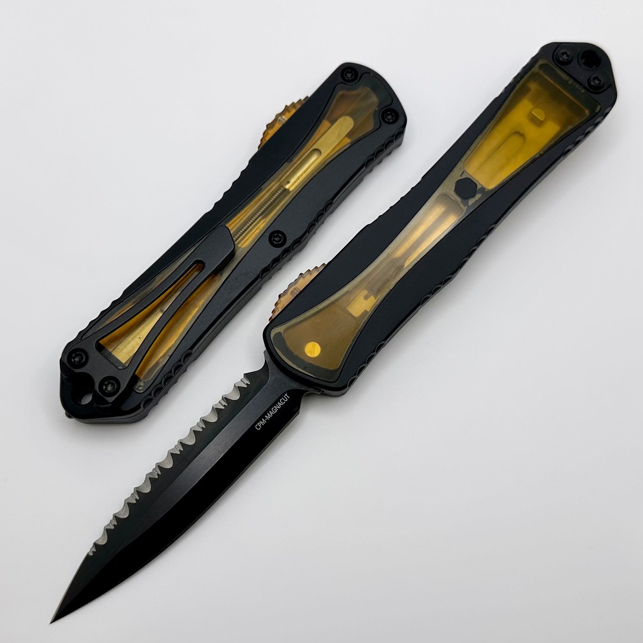 Heretic Knives Manticore E - Premium Black Handle with Ultem Inlays & DLC MagnaCut Blade