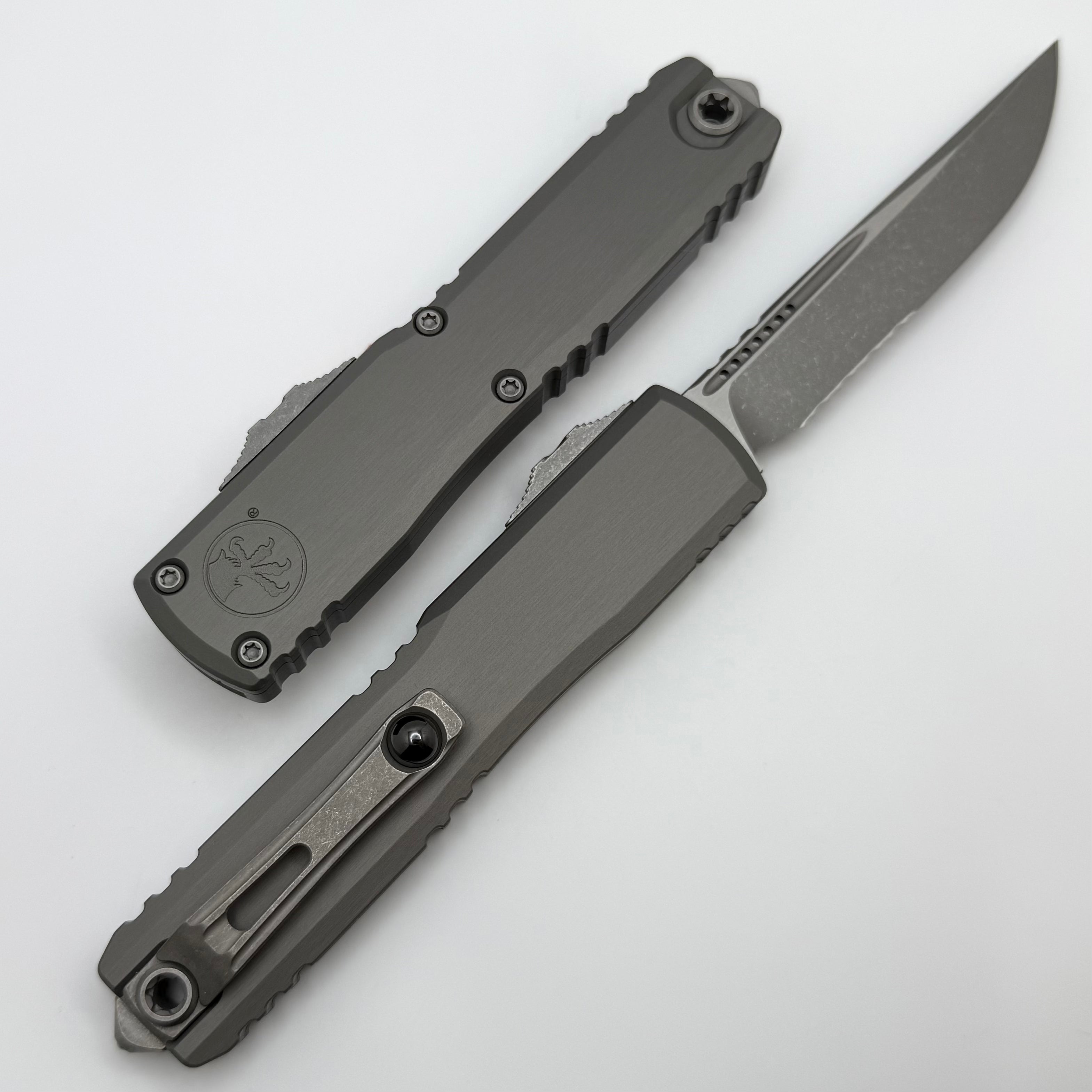 Microtech Ultratech ZBP S/E Apocalyptic Partial Serrated Knife - Premium M390MK Blade & Natural Clear Handle