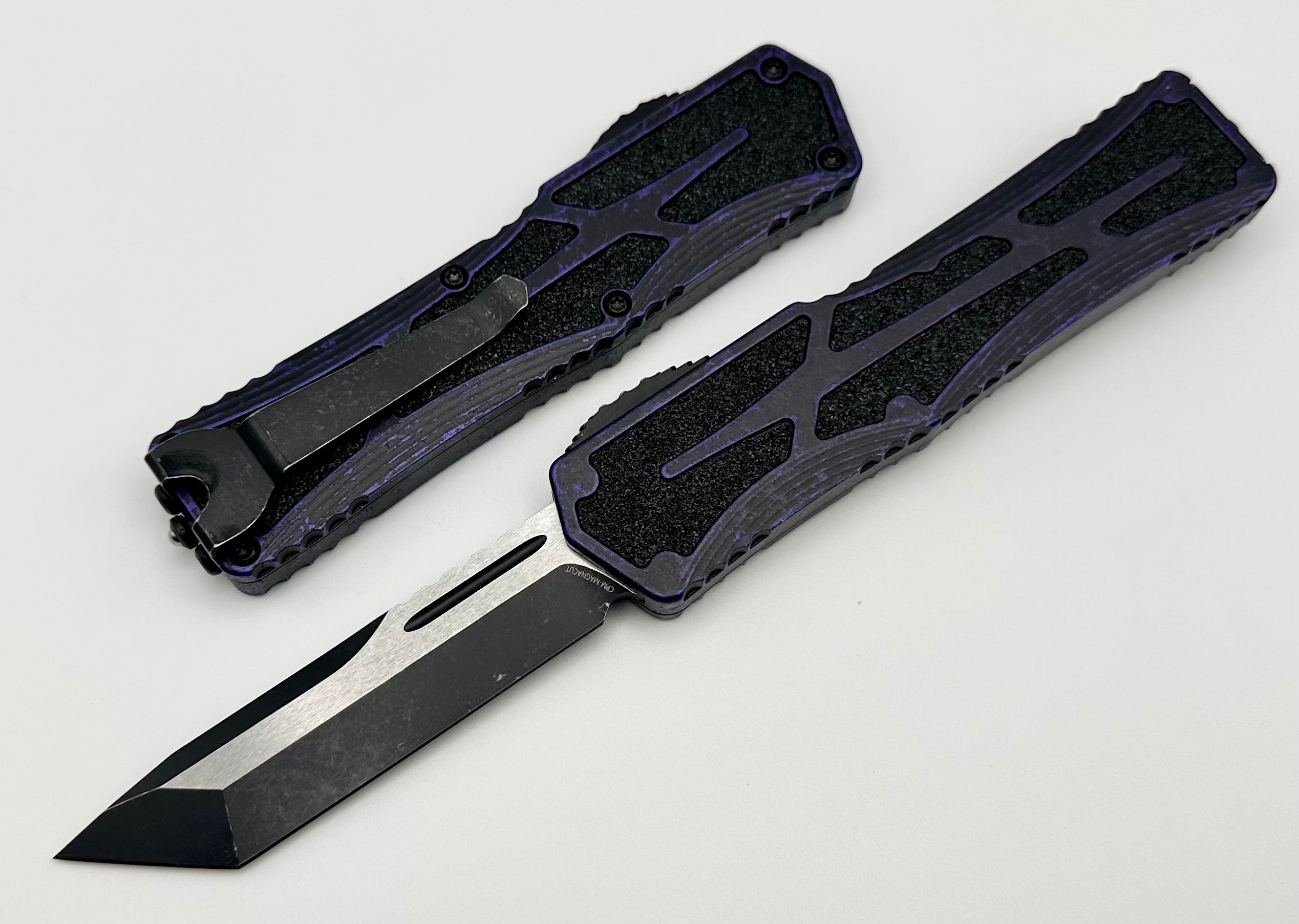 Heretic Knives Colossus Tanto - Ultimate Two-Tone Tactical Knife with Breakthrough Purple Handle