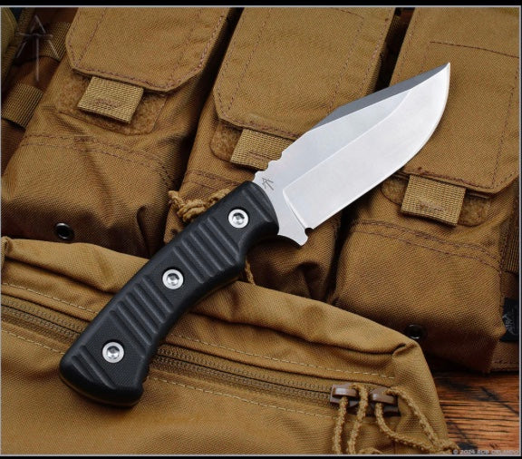 Ultimate American Tomahawk Scout Fixed Blade Knife - Nitro-V Steel & Black G-10 Handle