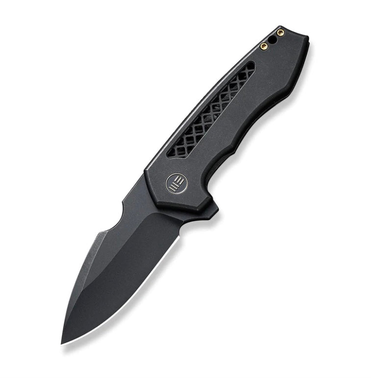 We Knife Harpen Flipper - Premium Black Milled Titanium Handle & CPM-20CV Blade WE23019-1