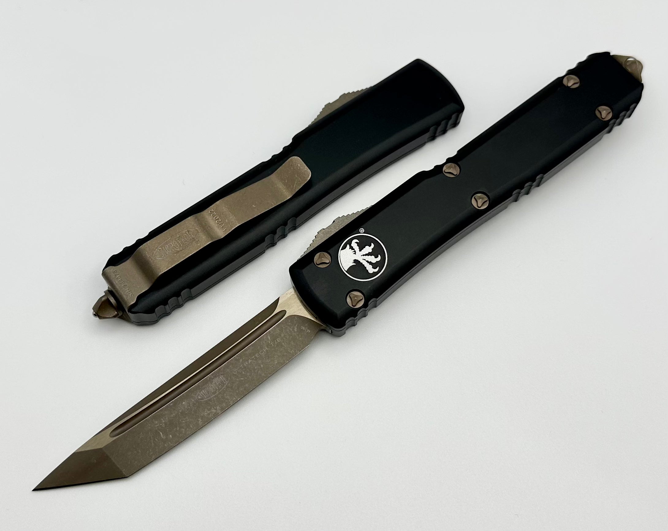 Premium Microtech Ultratech Tanto Bronze Apocalyptic Knife - Black 123-13AP