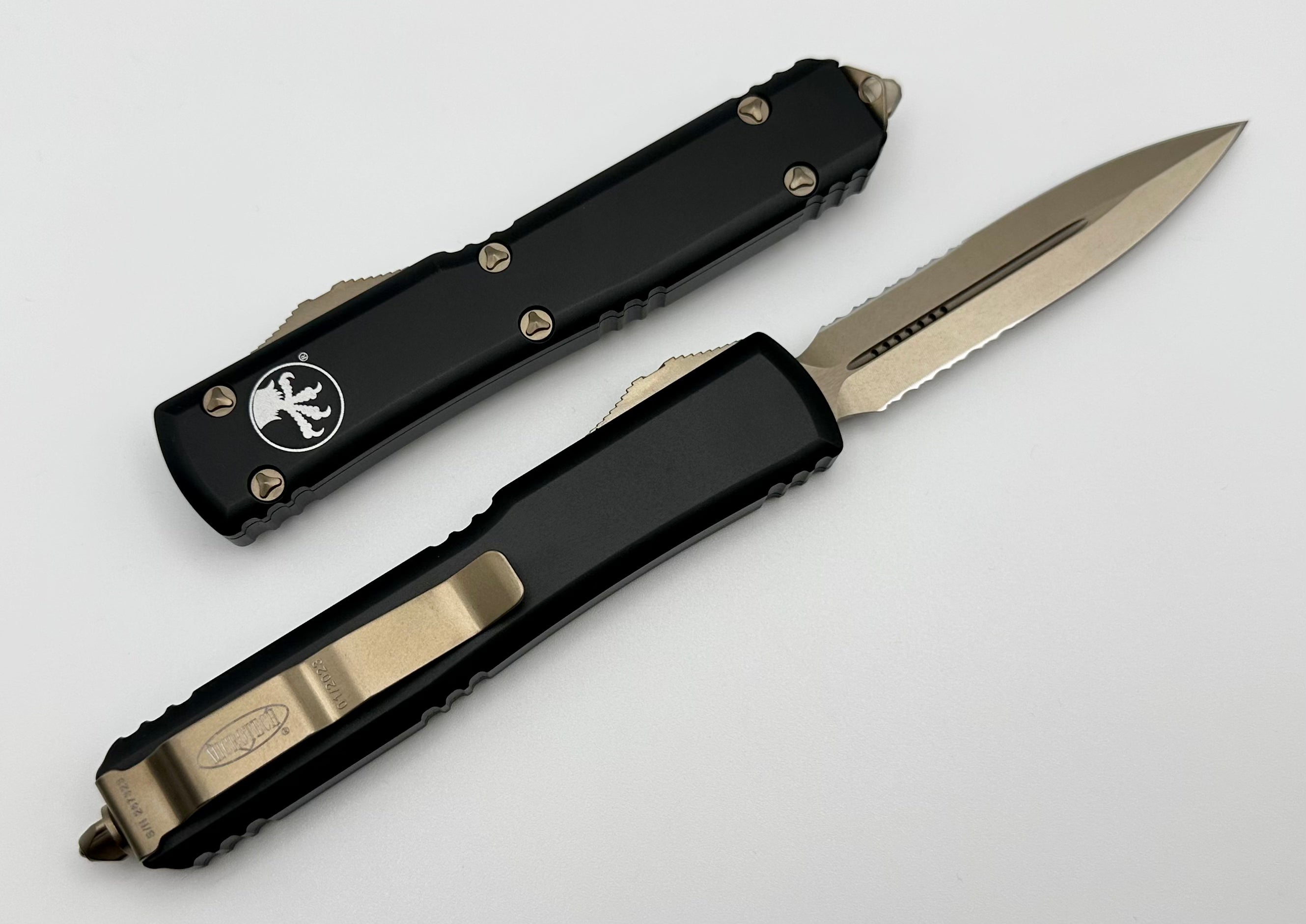 Premium Microtech Ultratech Double Edge Knife - Bronze & Black