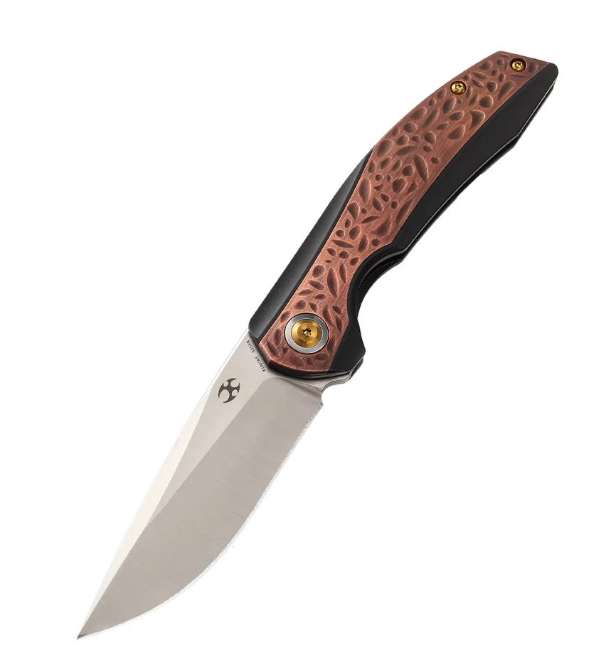 Kansept Accipiter Ultimate Black Titanium & Copper Front Flipper Knife - CPM-S35VN Blade