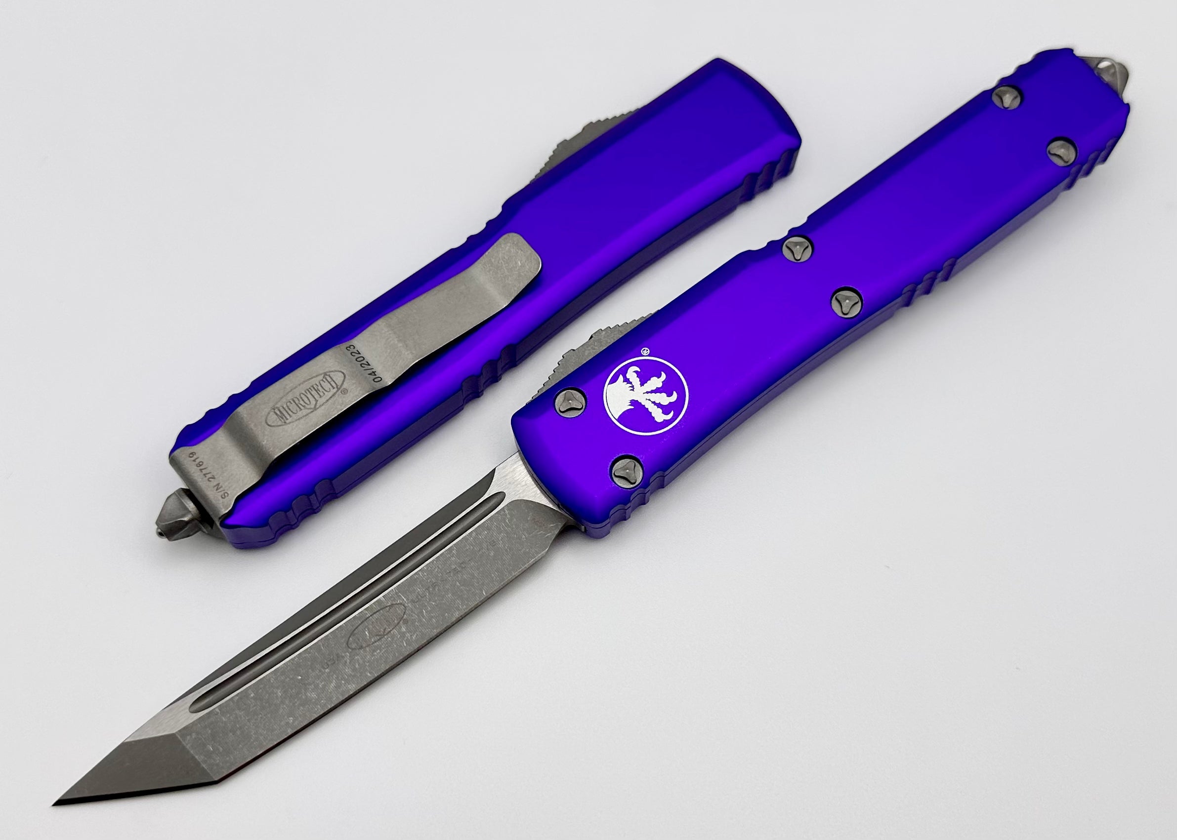 Microtech Ultratech Tanto Apocalyptic Standard & Purple 123-10APPU - Premium OTF Knife