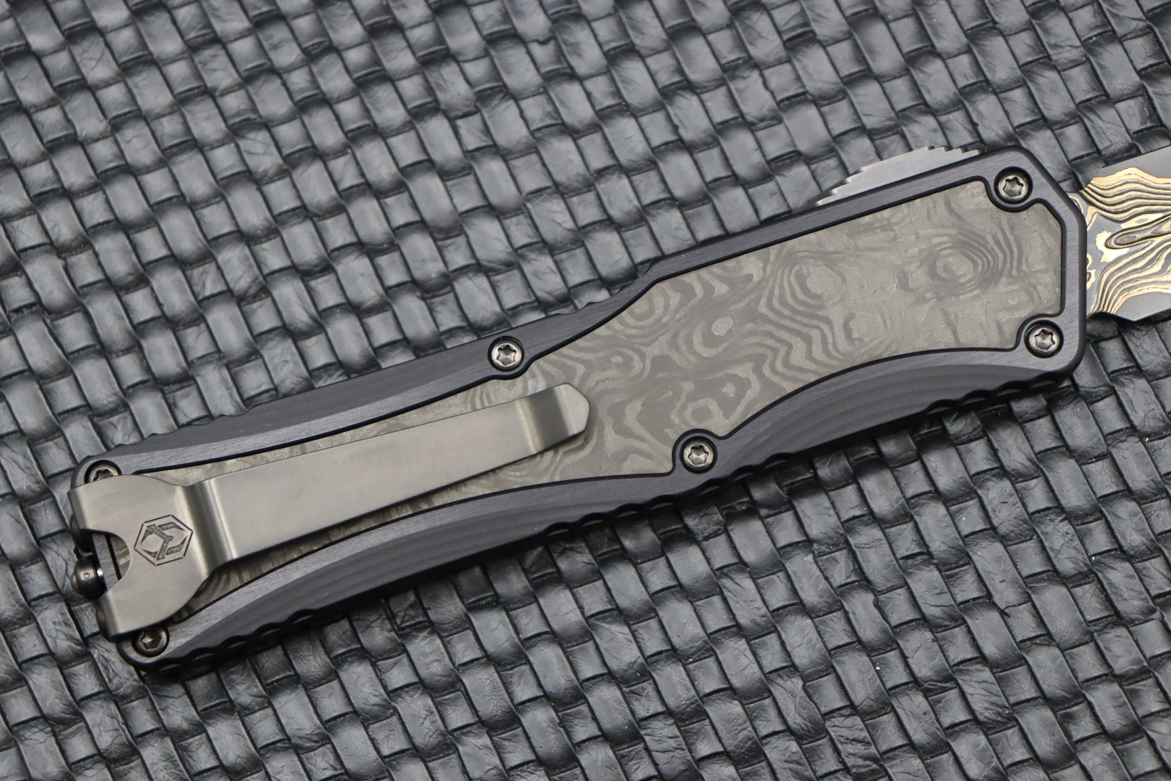 Premium Heretic Knives Colossus: Fat Carbon & Baker Forge Damascus Double Edge