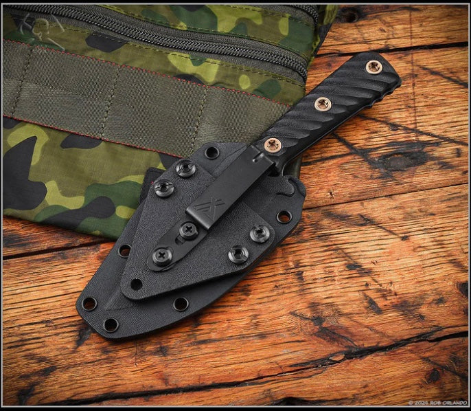 RMJ Tactical UCAP Premium Fixed Blade Knife - Black G-10 & Nitro-V Steel