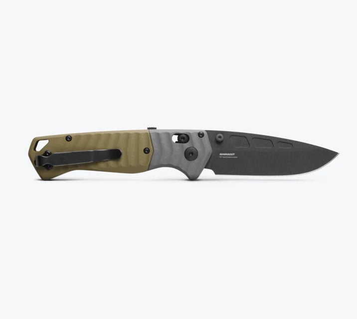 Premium Benchmade PSK Survival Knife: Gray & OD Green G-10 Handles with MagnaCut Blade