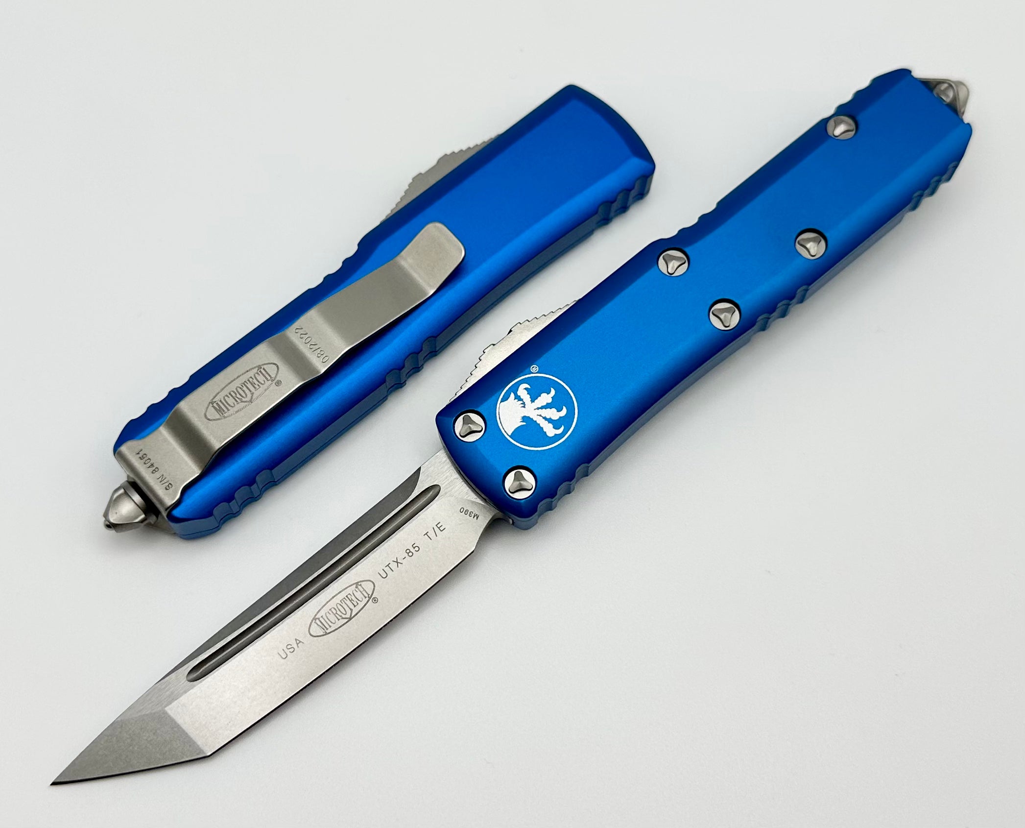 Premium Microtech UTX-85 Tanto EDC Knife - Stonewash Blue