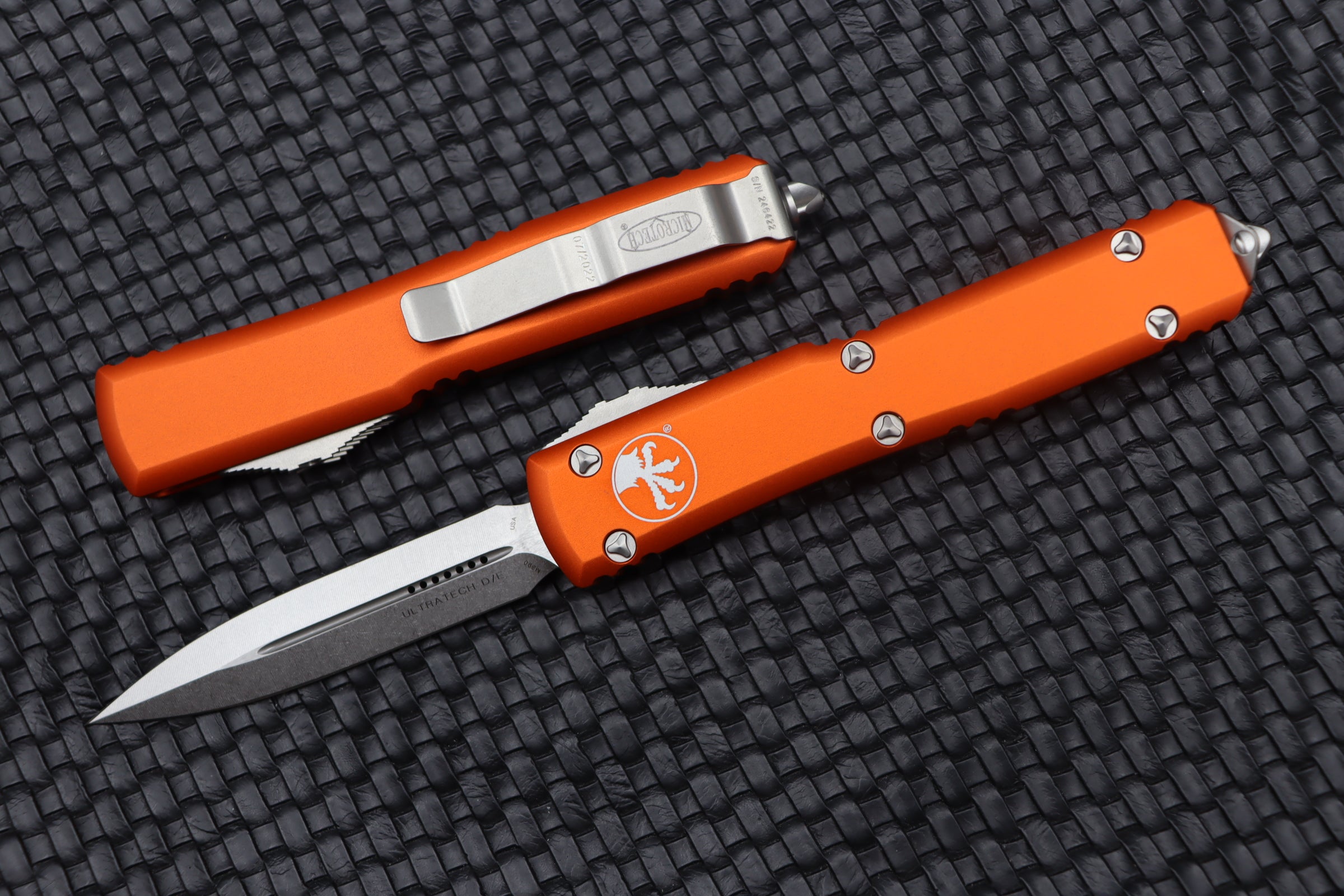 Premium Microtech Ultratech Orange Double Edge Knife - Ultimate Tactical Tool