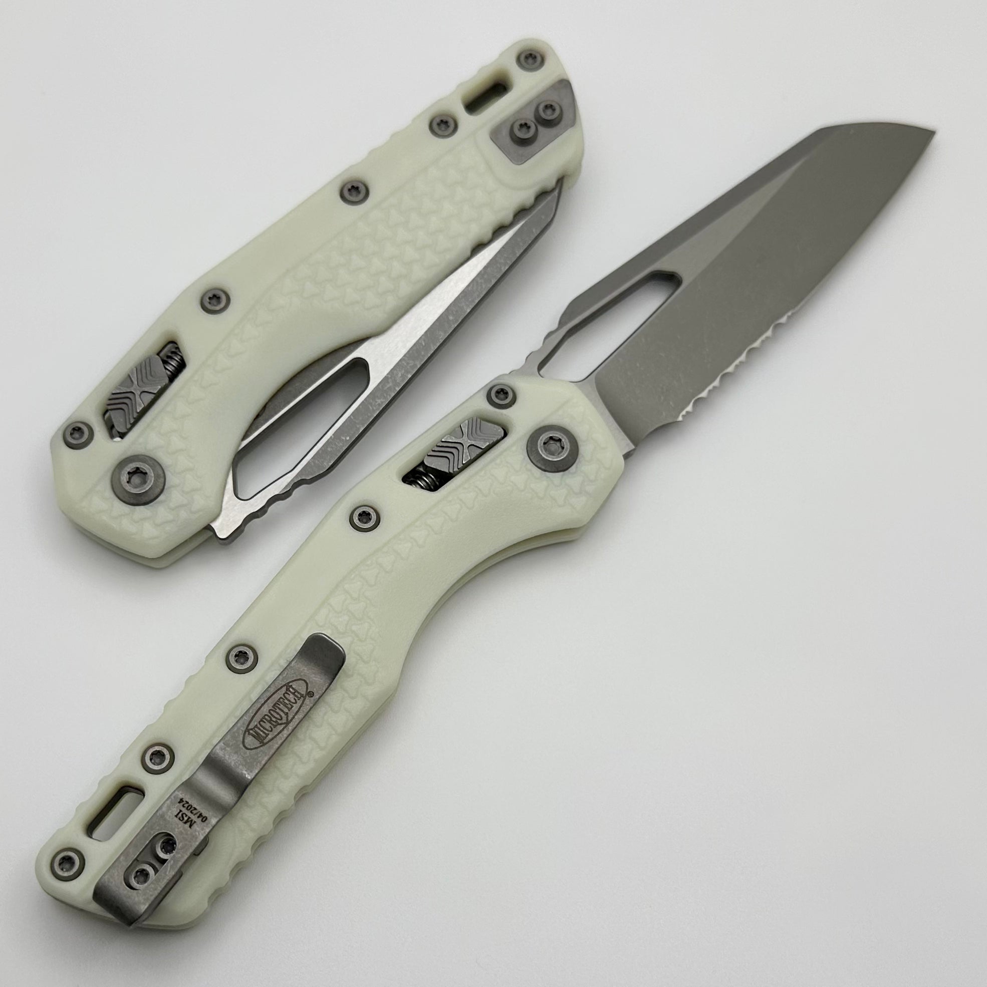 Microtech MSI RAM-LOK Ultimate Folding Knife - White Polymer & Apocalyptic Serrated M390MK