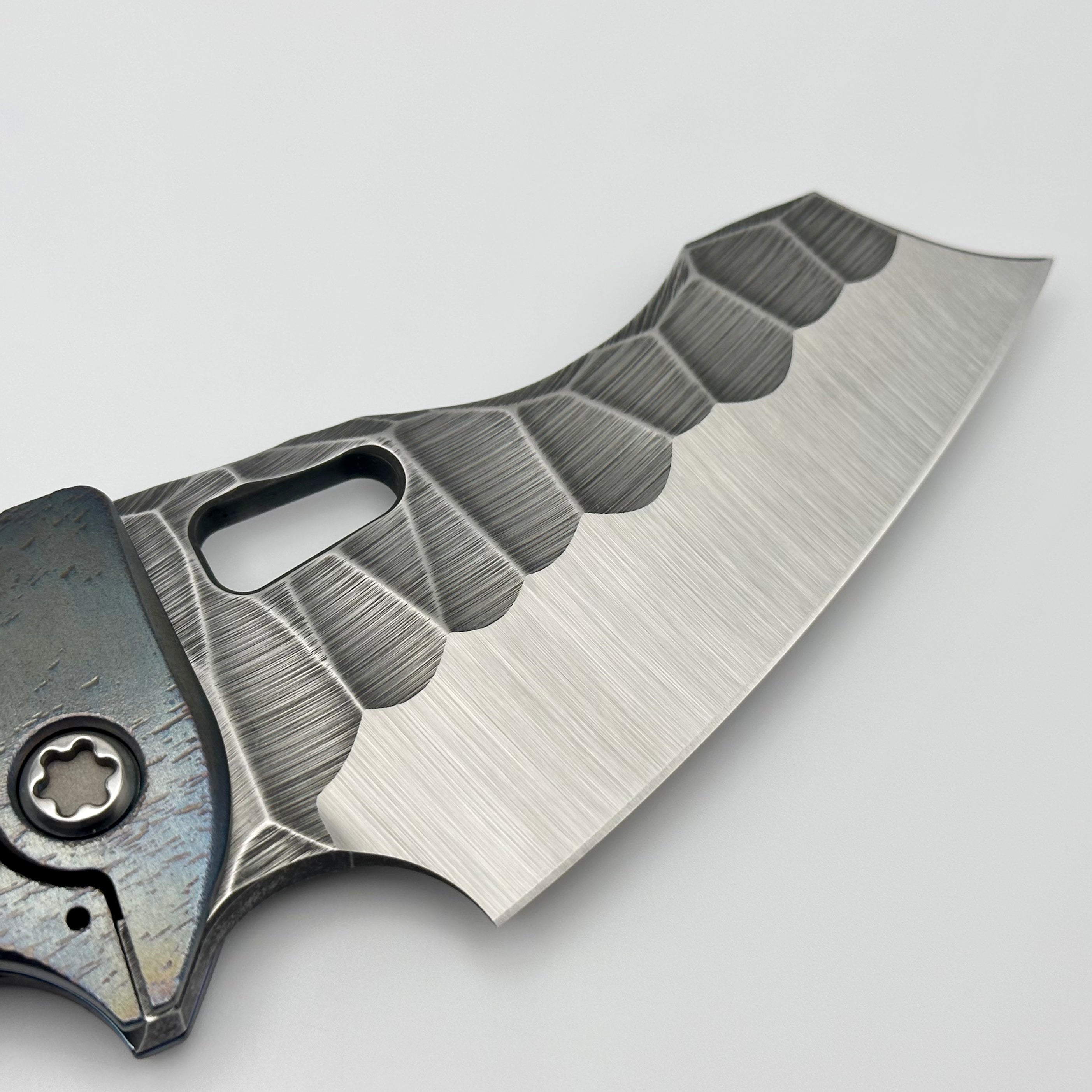 Borka Blades Shylock Cosmic Flamed Titanium Knife - Ultimate Rock Grind Blade