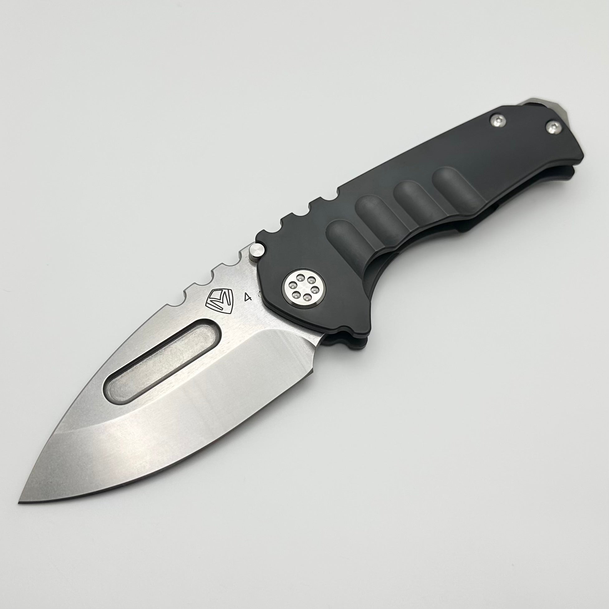Medford Praetorian Genesis T DLC Handles - Premium Tumbled Polished S45VN Drop Point Knife