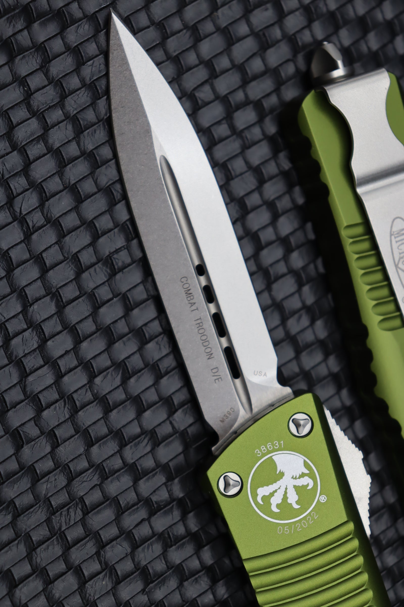 Microtech Combat Troodon OD Green - Ultimate Tactical OTF Knife with Double Edge Stonewash
