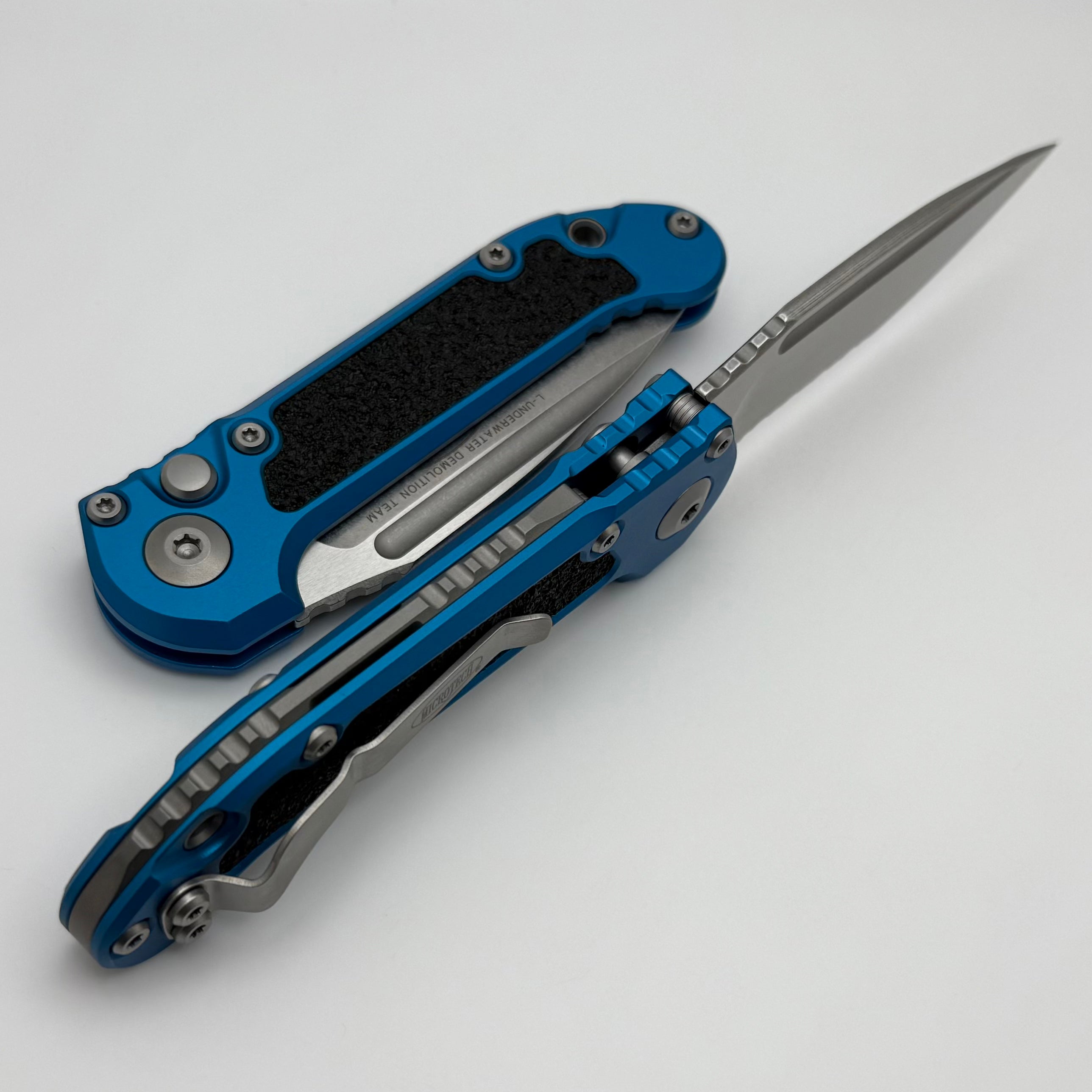 Microtech LUDT Gen III Premium Tactical Knife - Blue Aluminum Handle