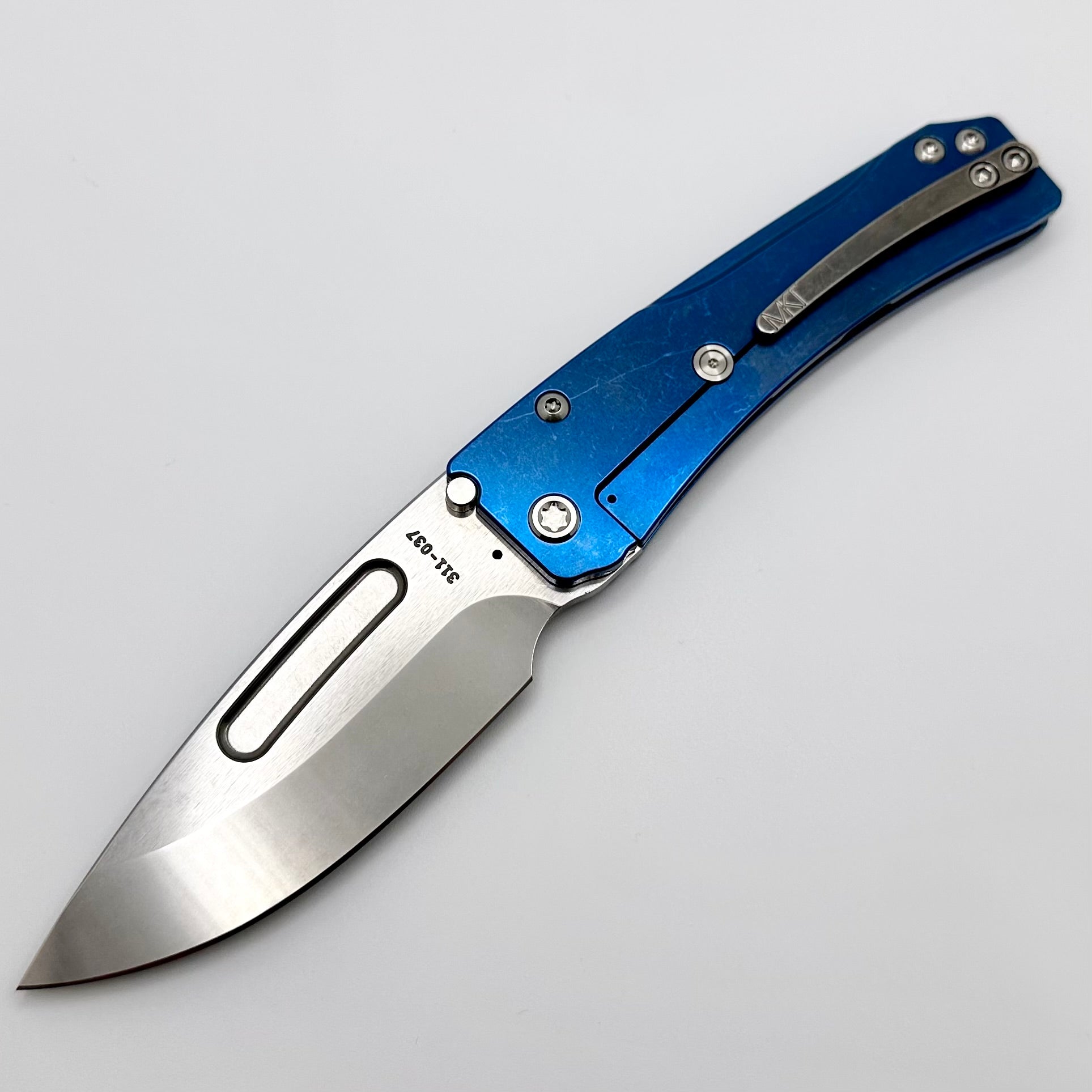 Medford Slim Midi LH Left-Handed EDC Knife - S45VN Blade & Blue Tumbled Handles
