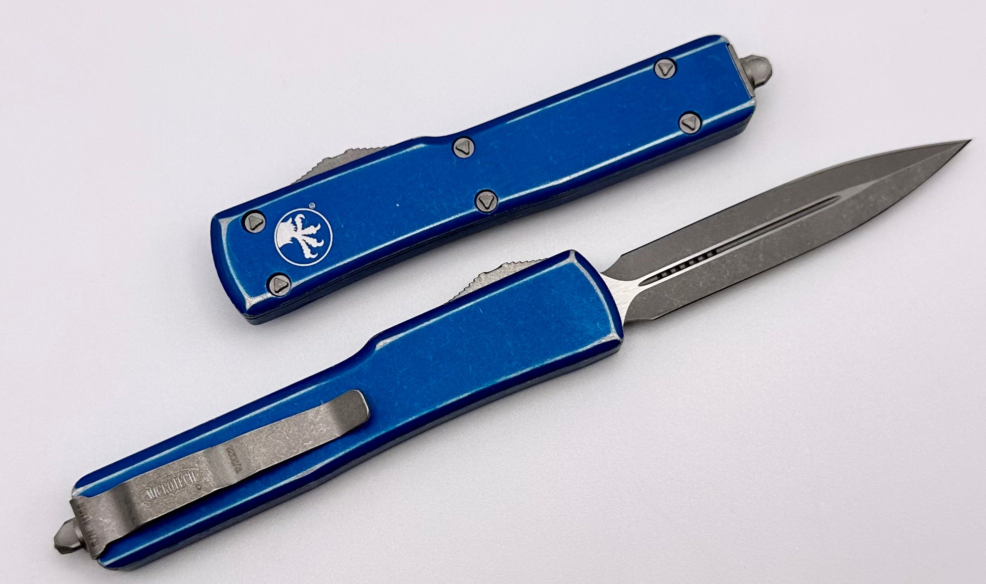 Microtech UTX-70 D/E Distressed Blue Compact Tactical Knife