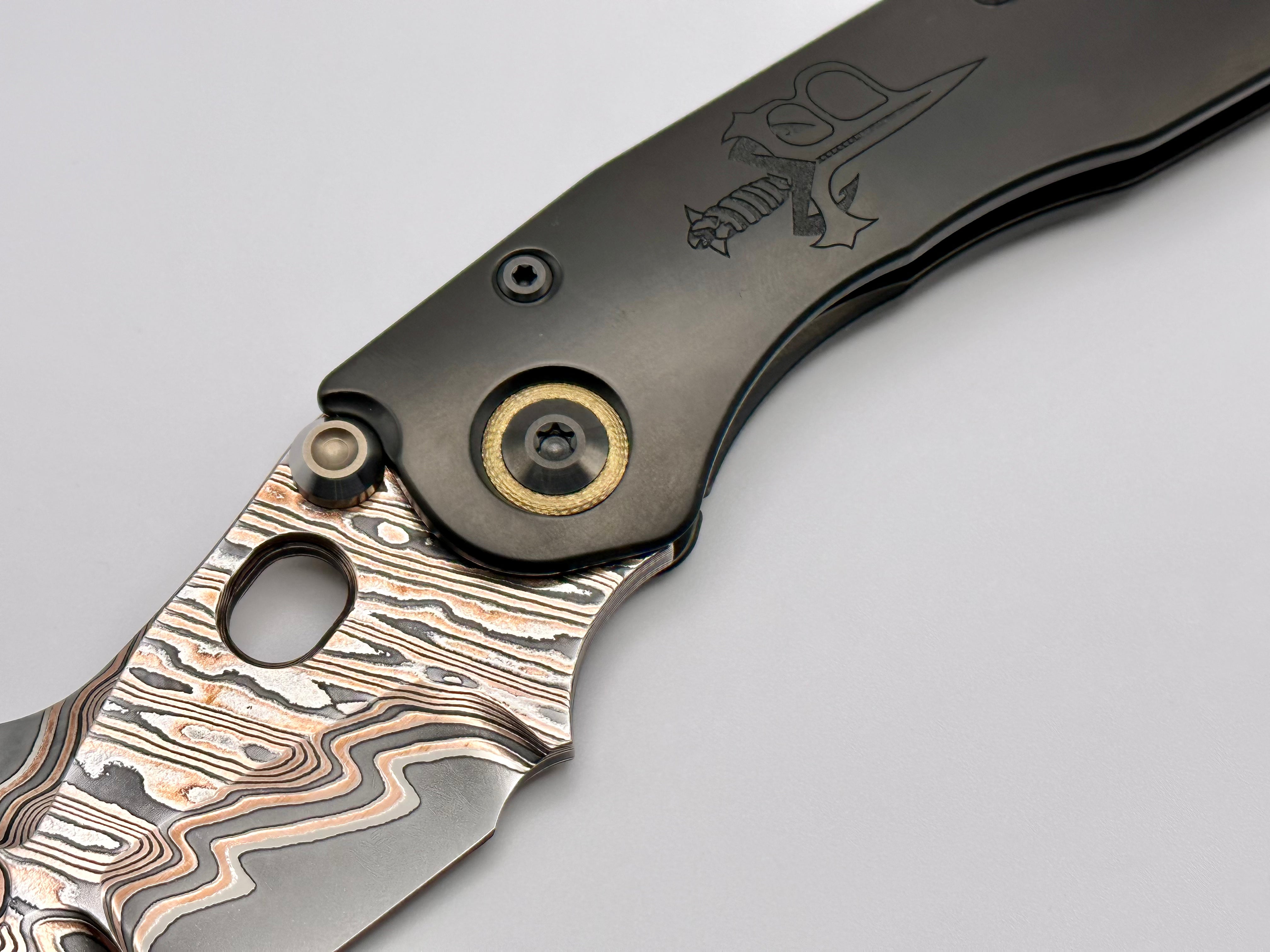 Premium Marfione Custom Stitch Knife with Double Star Grind & DLC Titanium Handle