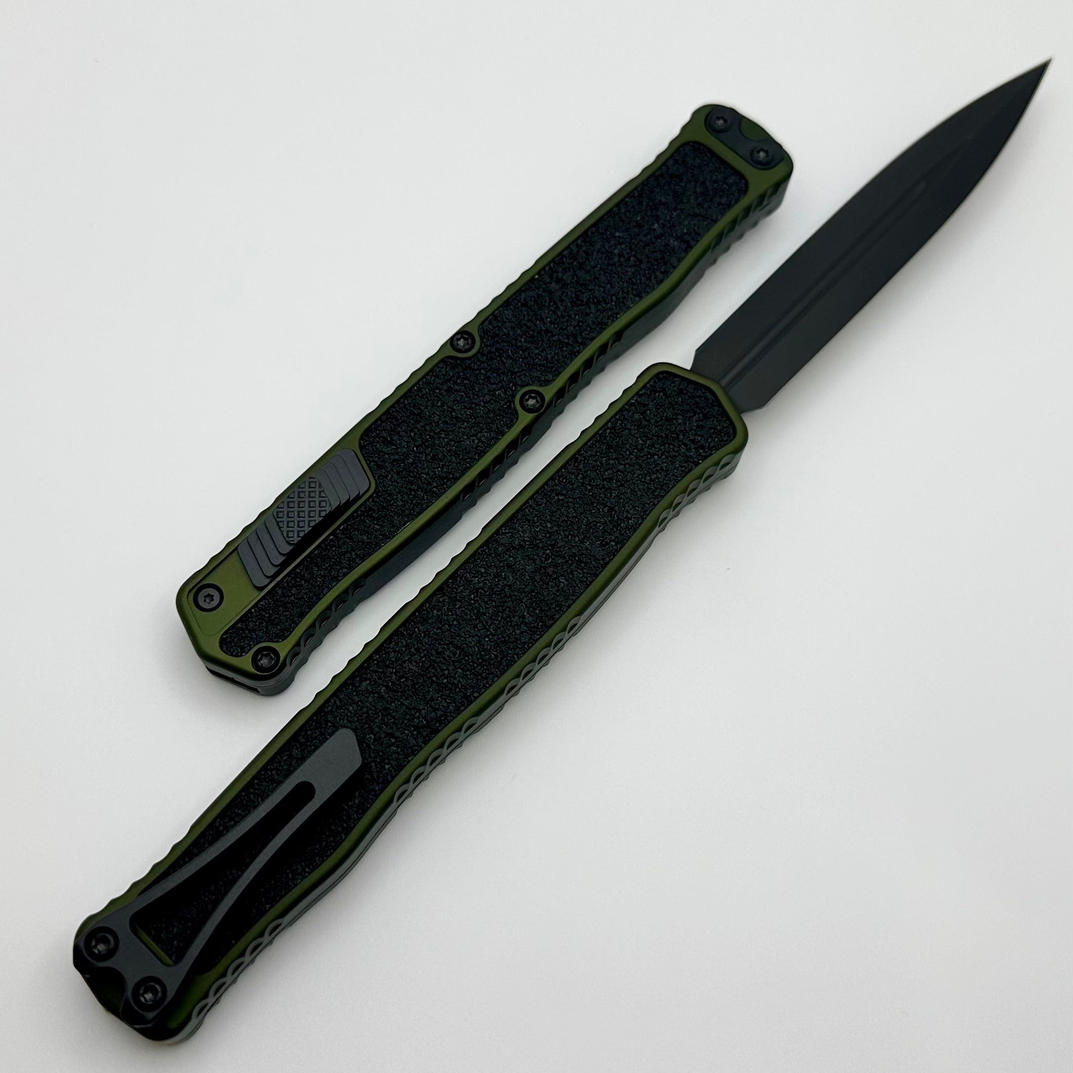 Heretic Knives Cleric II 2 OD Green & DLC Double Edge Magnacut H020-6A-GRN - Premium Tactical Folding Knife