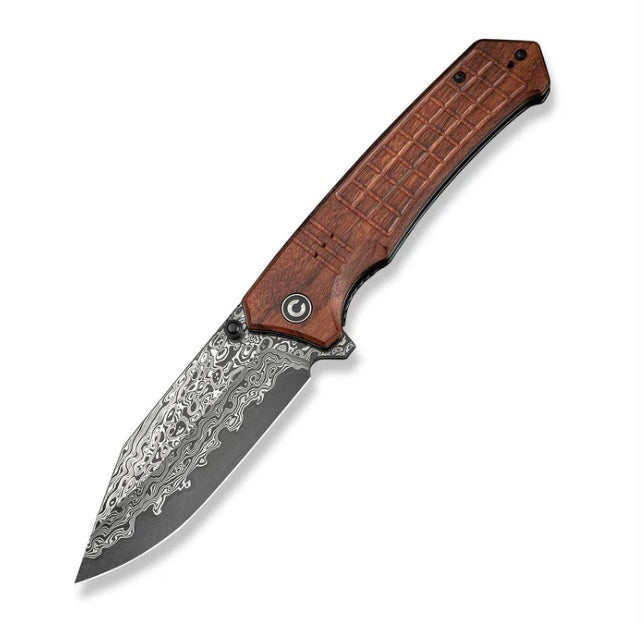 Civivi Tacticorix Premium Damascus Folding Knife with Guibourtia Wood Handles