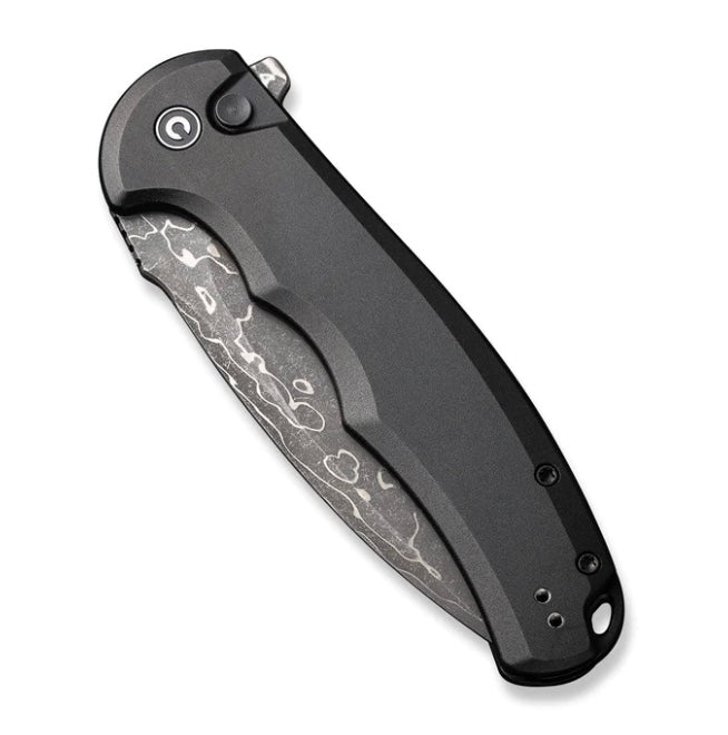 Civivi Praxis Flipper Knife - Premium Black Aluminum & Damascus Steel