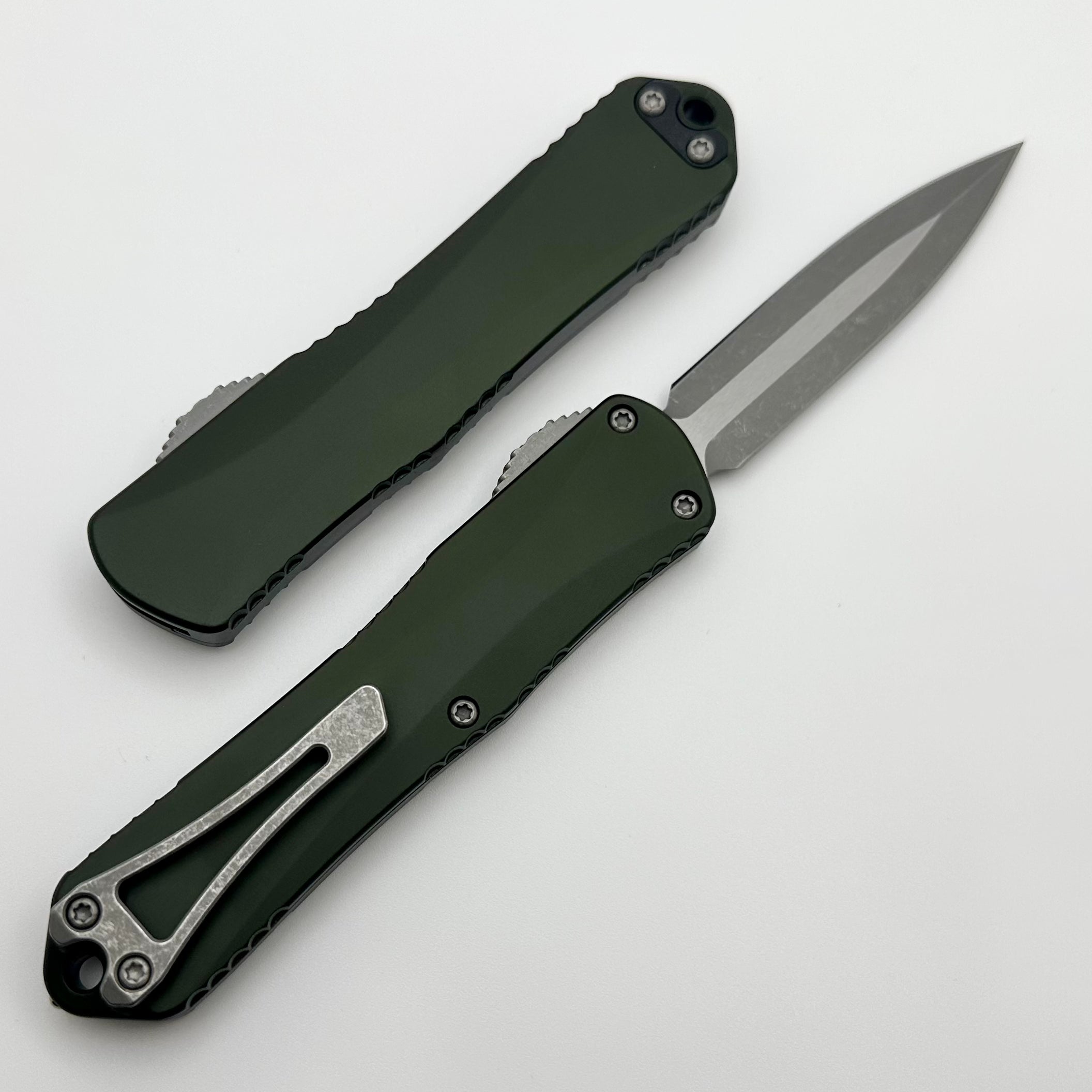 Heretic Knives Manticore E Battleworn Double Edge MagnaCut & OD Green H028-5A-GRN