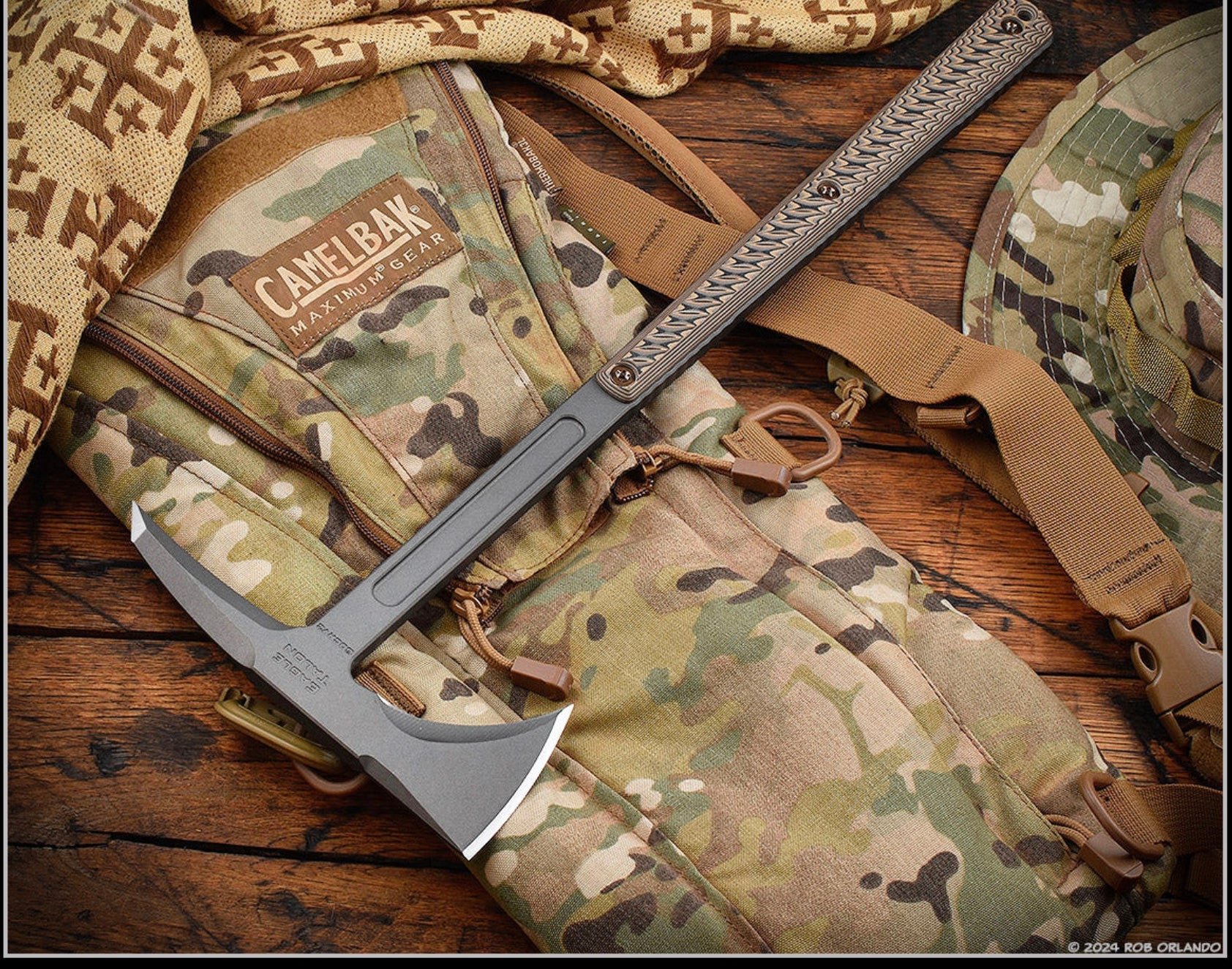 Ultimate RMJ Eagle Talon Tactical Tomahawk with Hyena Brown G-10 Handles