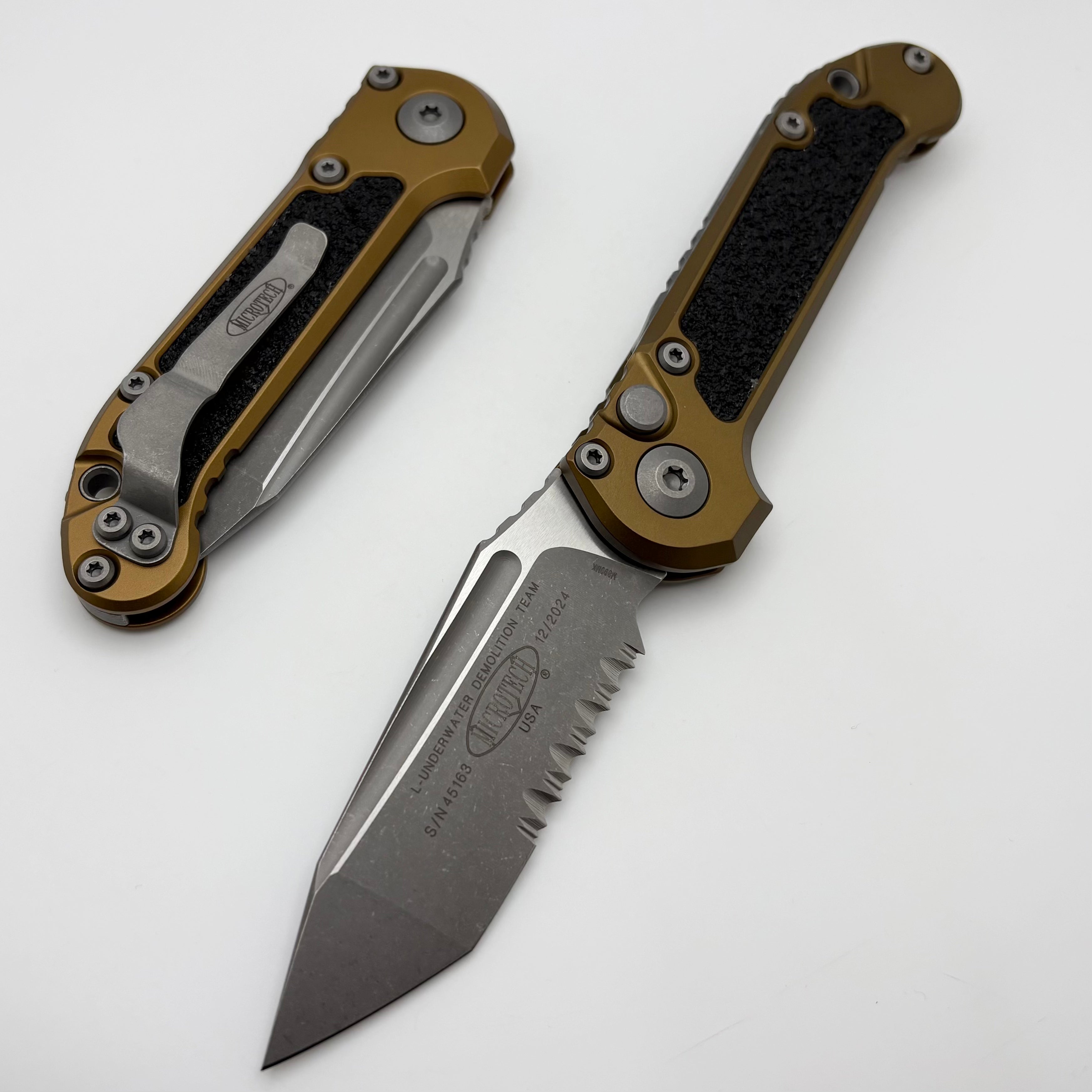 Microtech LUDT Gen III Apocalyptic Tanto Knife - Premium Tan Handle with Partial Serration