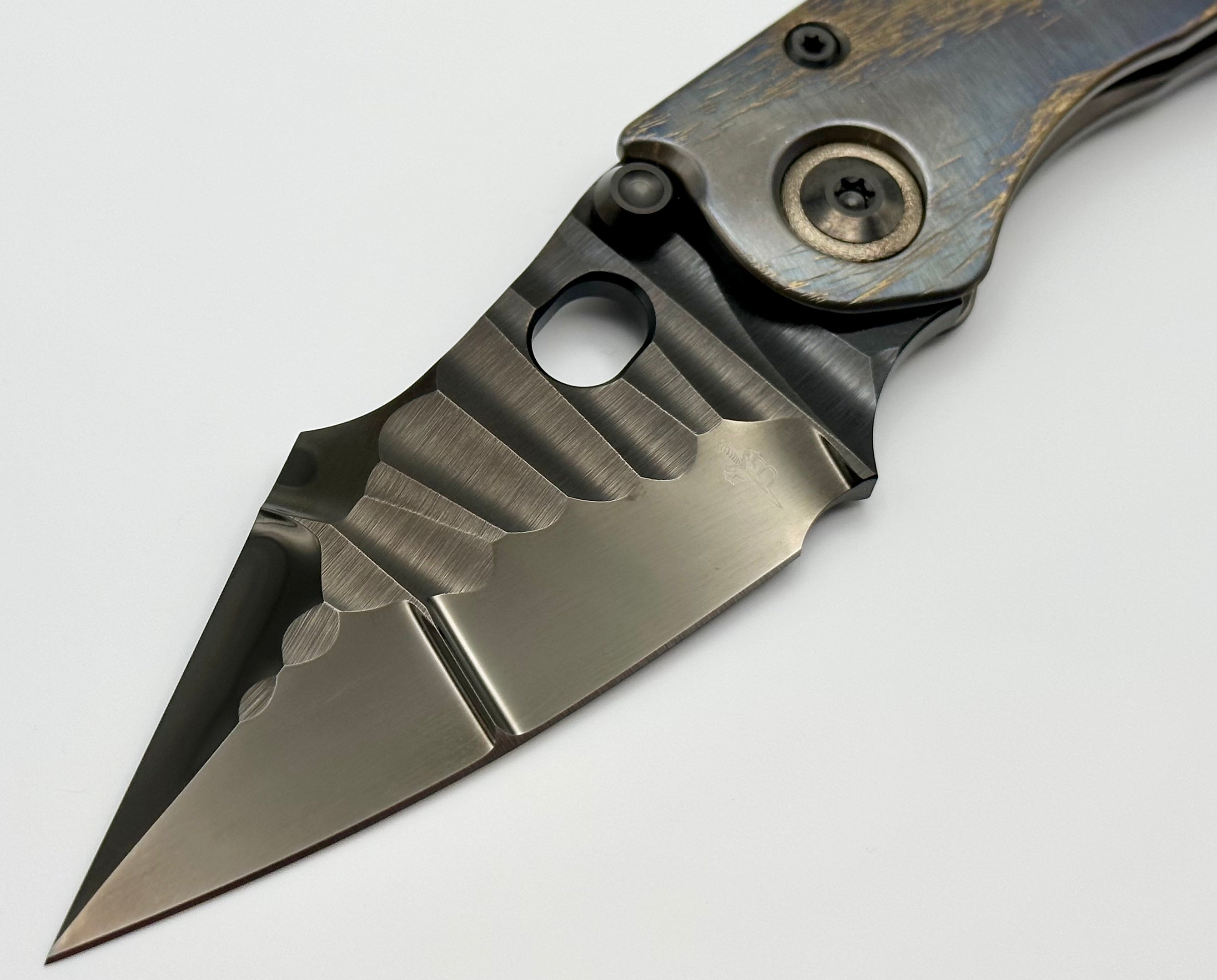 Premium Marfione Custom Stitch Knife - Limited Edition DLC Diamond Wash & Cosmic Titanium