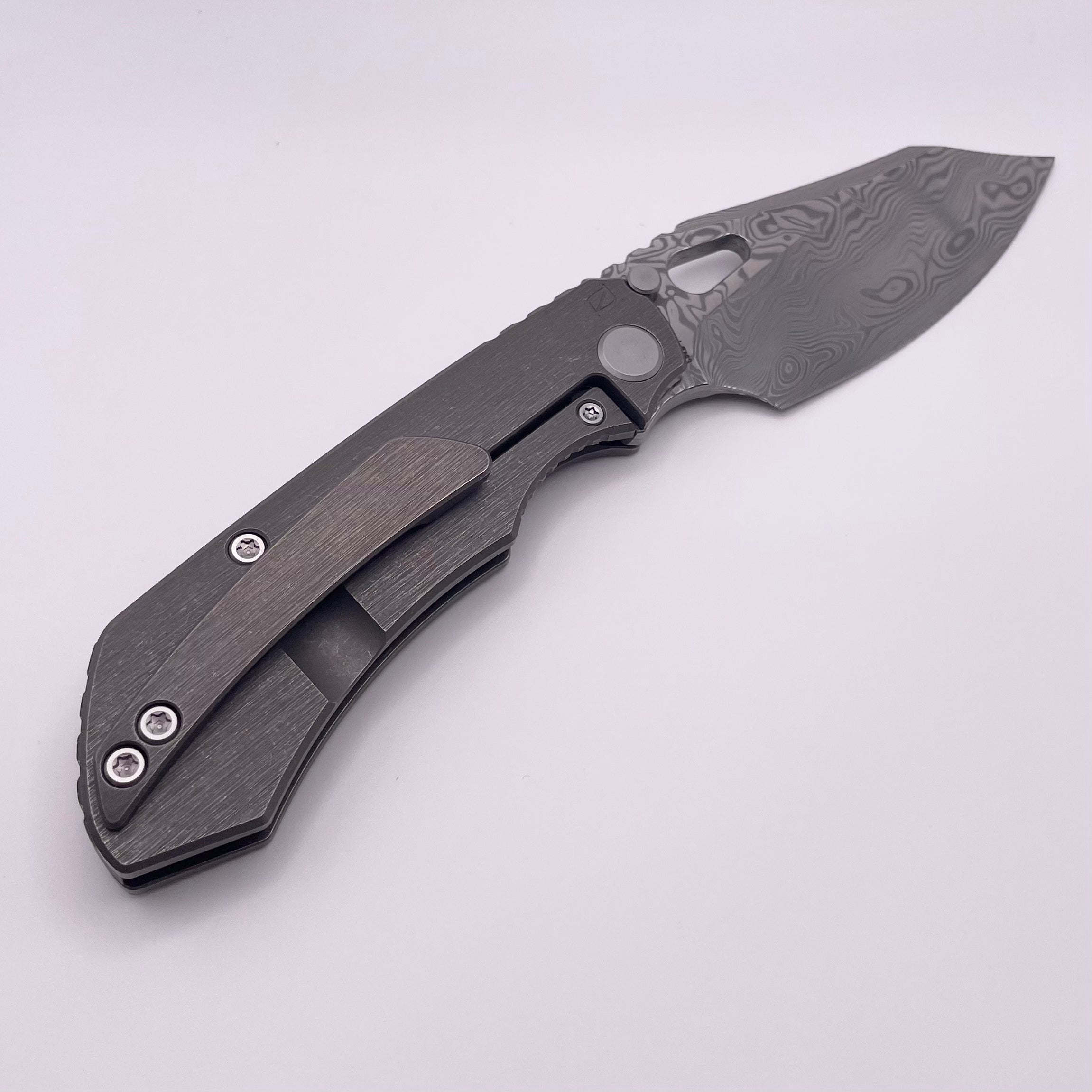 Premium Custom Knife Factory Rotten Design Evo 4.0 - Ultimate Damasteel Blade with Tumbled Titanium Handles