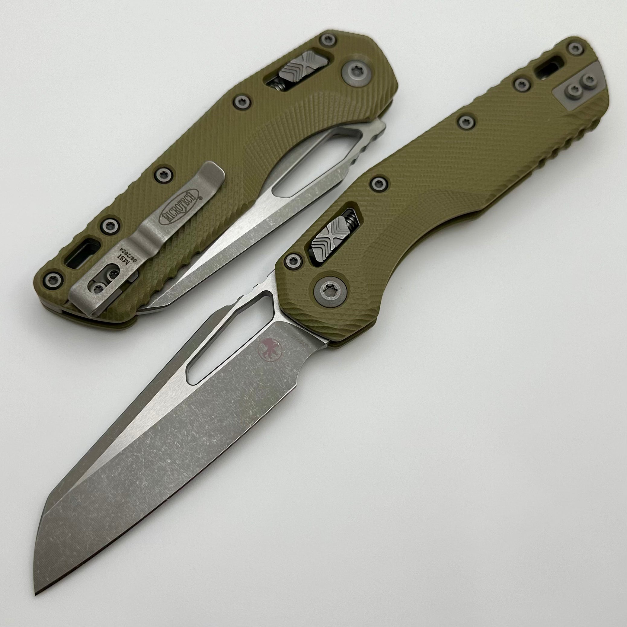 Microtech MSI RAM-LOK Folding Knife - Premium M390MK Steel, OD Green Fluted G-10 Handle