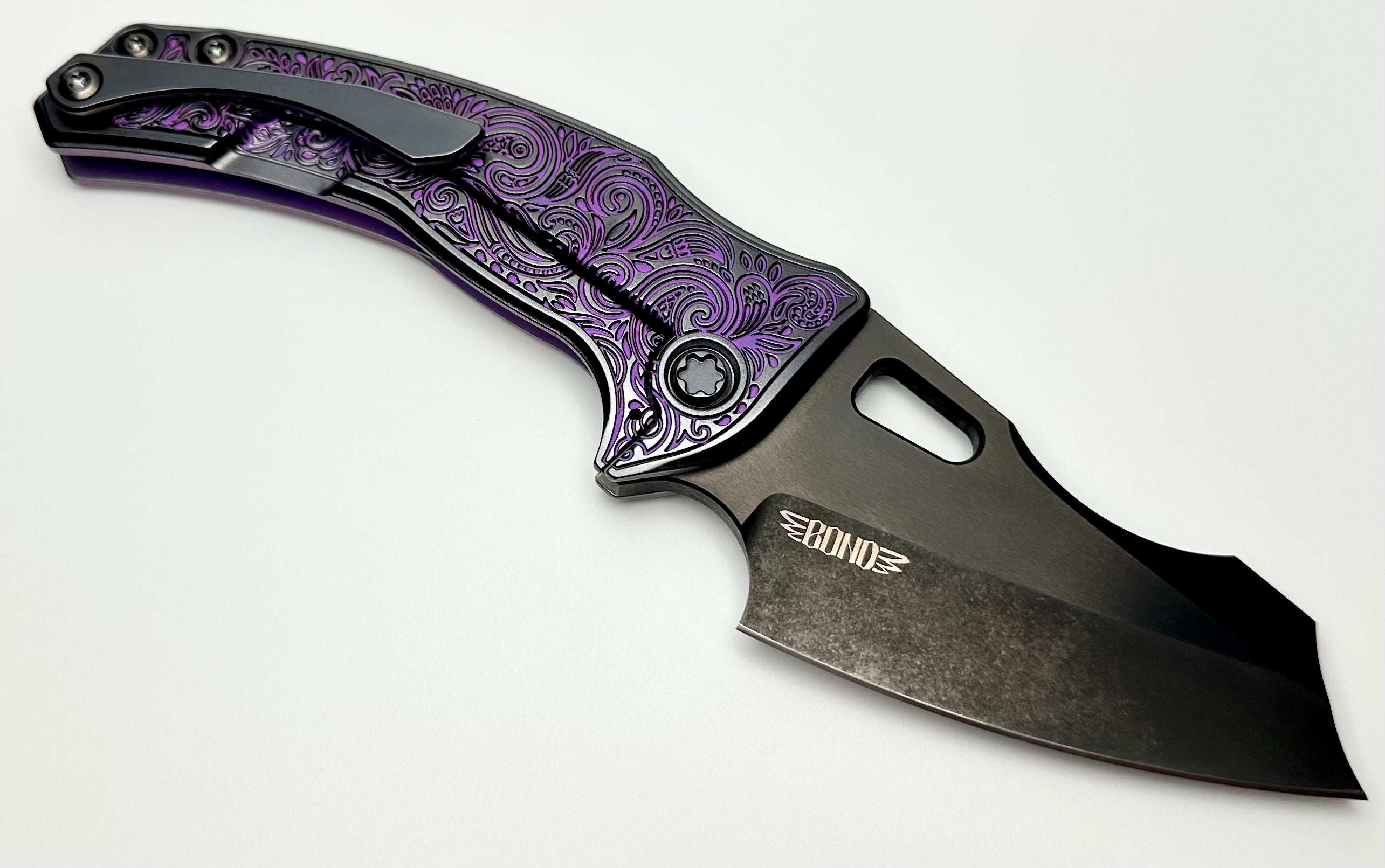 Borka Blades Premium Shylock Purple Natas & DLC Knife by Mike Bond