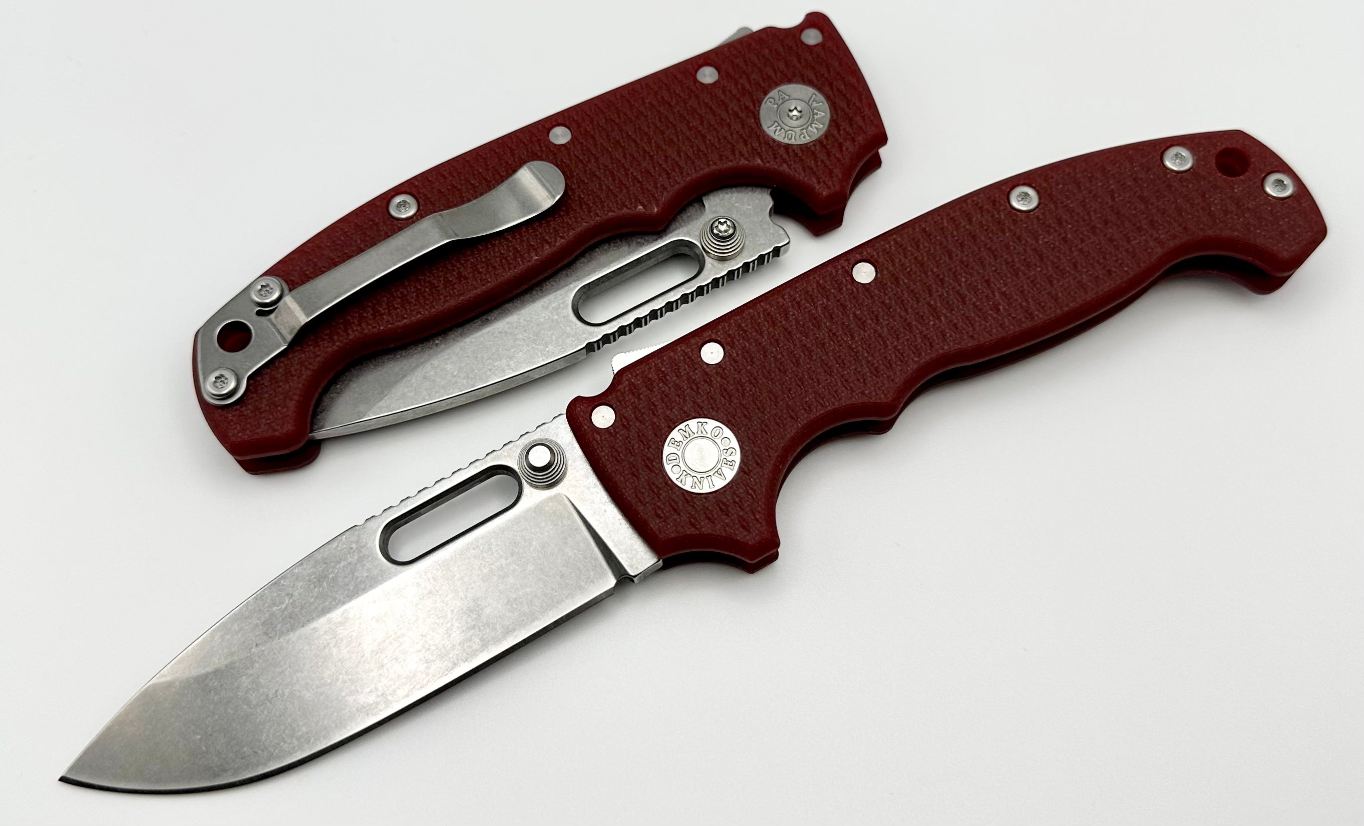 Premium Demko MG AD20 Exclusive Drop Point Knife - 3V Steel & Red G-10 (Limited Edition)