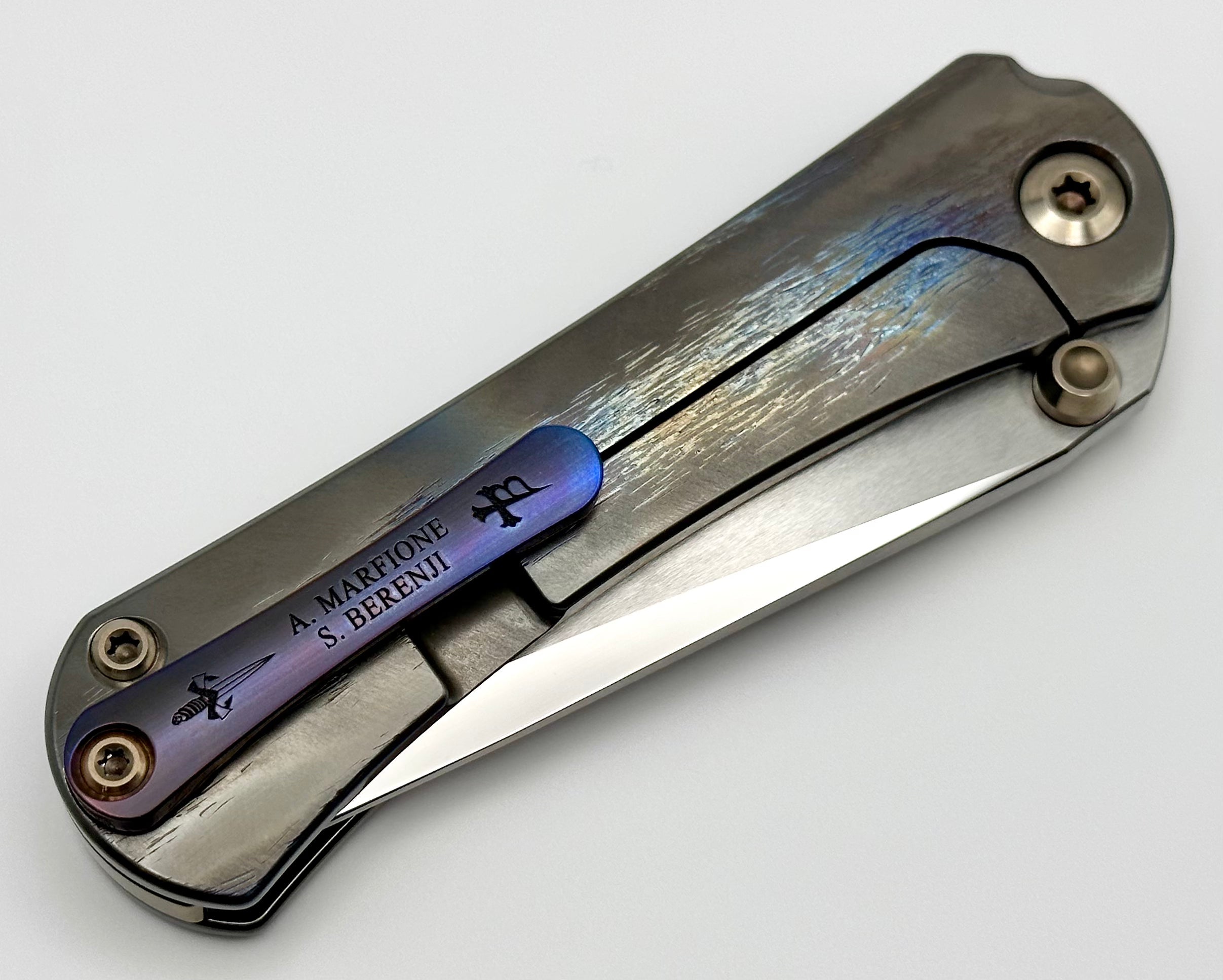 Premium Marfione Custom Knife with Borka Blades - SBTF Mirror M390 & Cosmic Scales