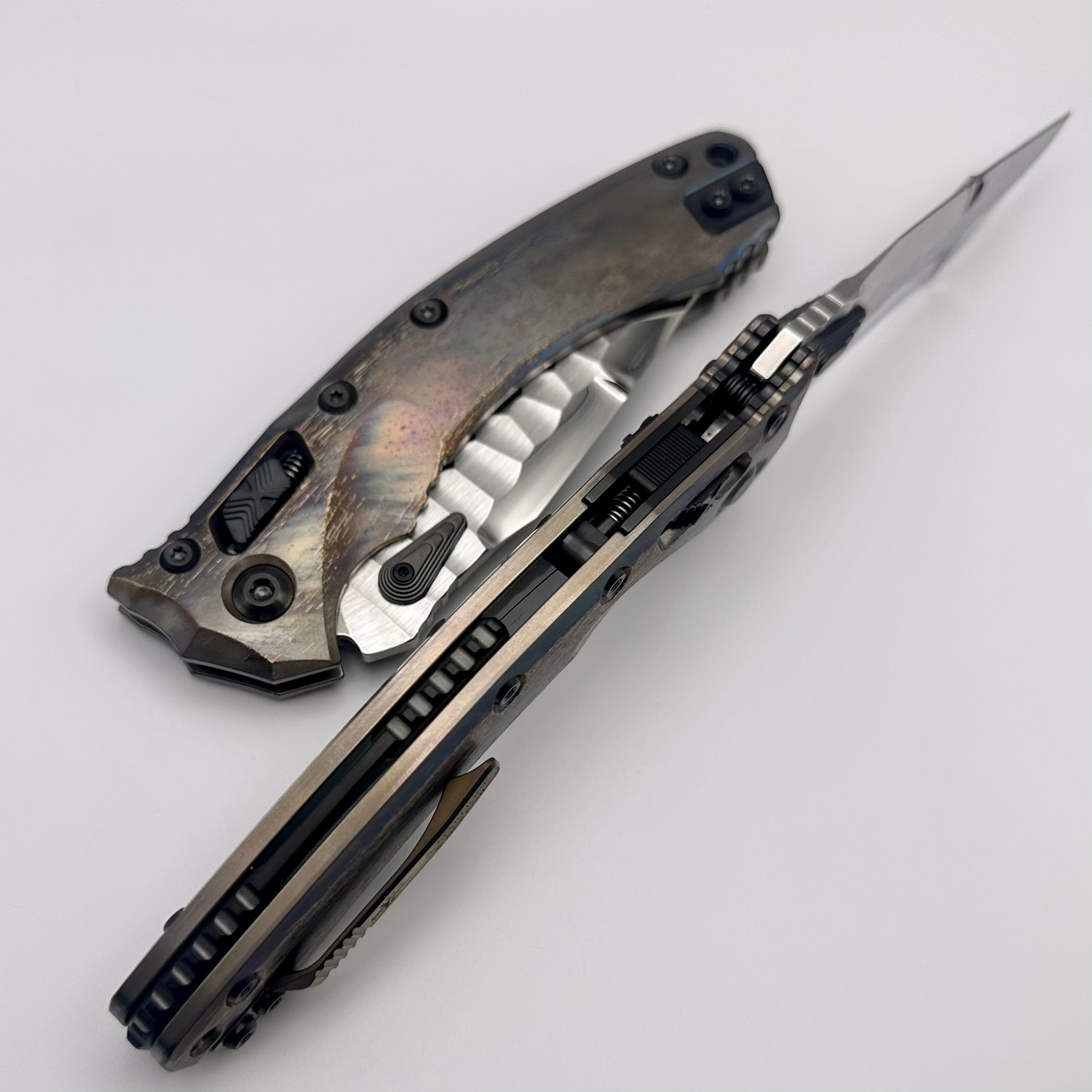 Marfione Custom Knives & Borka Blades Amphibian RAM-LOK - Premium M390 Blade & Cosmic Titanium with DLC Two-Tone Hardware