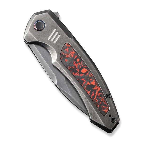 Ultimate We Knife Hyperactive Flipper - Titanium & Lava Flow Fat Carbon Handle | Vanax WE23030-2