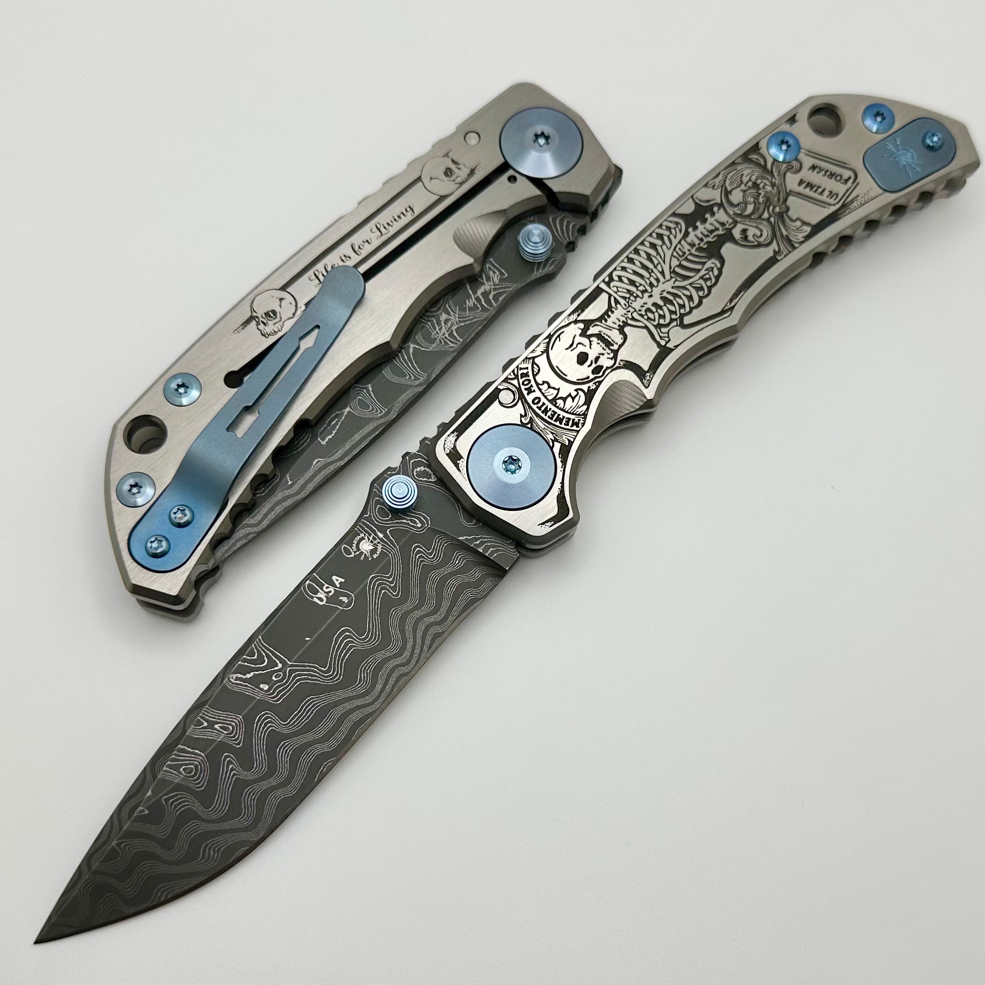 Spartan Blades Harsey Folder 2023 Memento Mori Edition - Premium Damascus Folding Knife