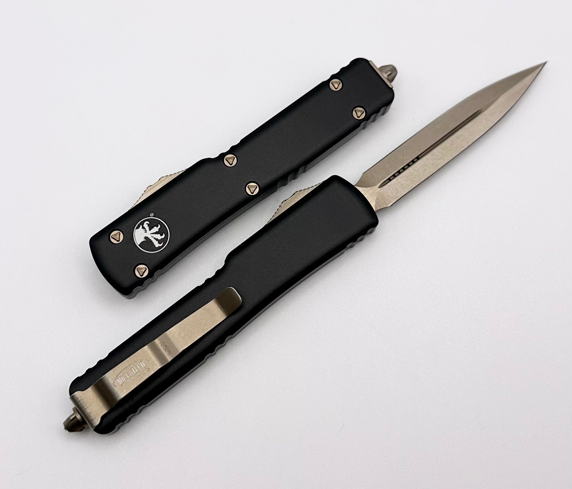 Premium Microtech UTX-70 Double Edge Bronze Tactical Knife