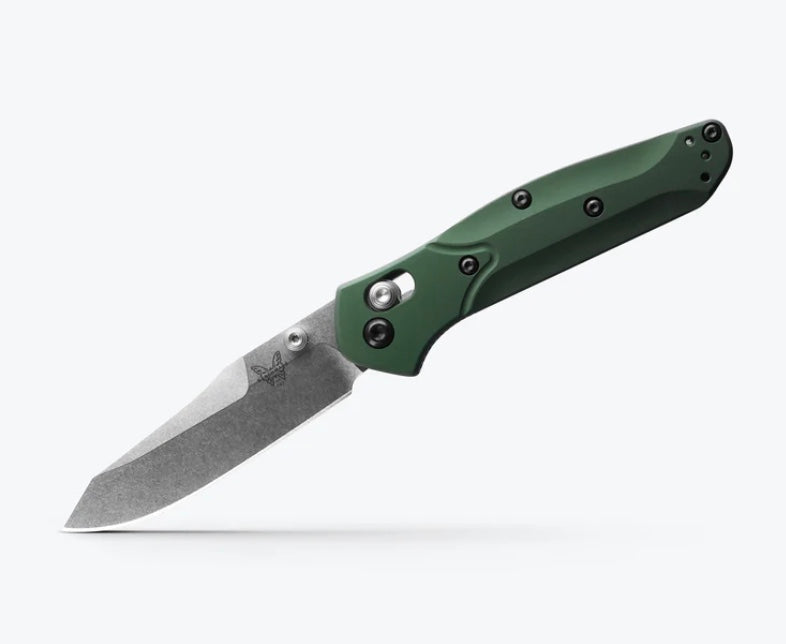 Premium Benchmade Mini Osborne | Green Aluminum & S30V Blade | Ultimate Compact EDC