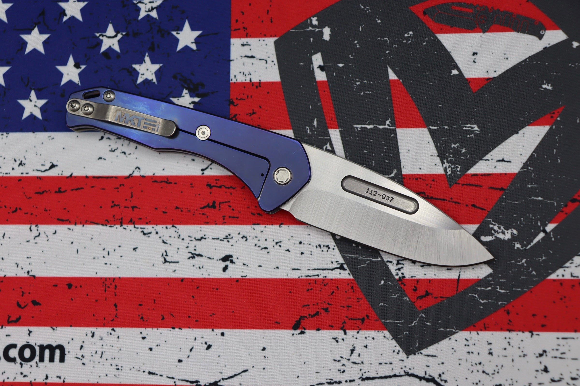 Medford Praetorian Slim Premium Tactical Knife - S35VN Drop Point & Flamed Blue Handle