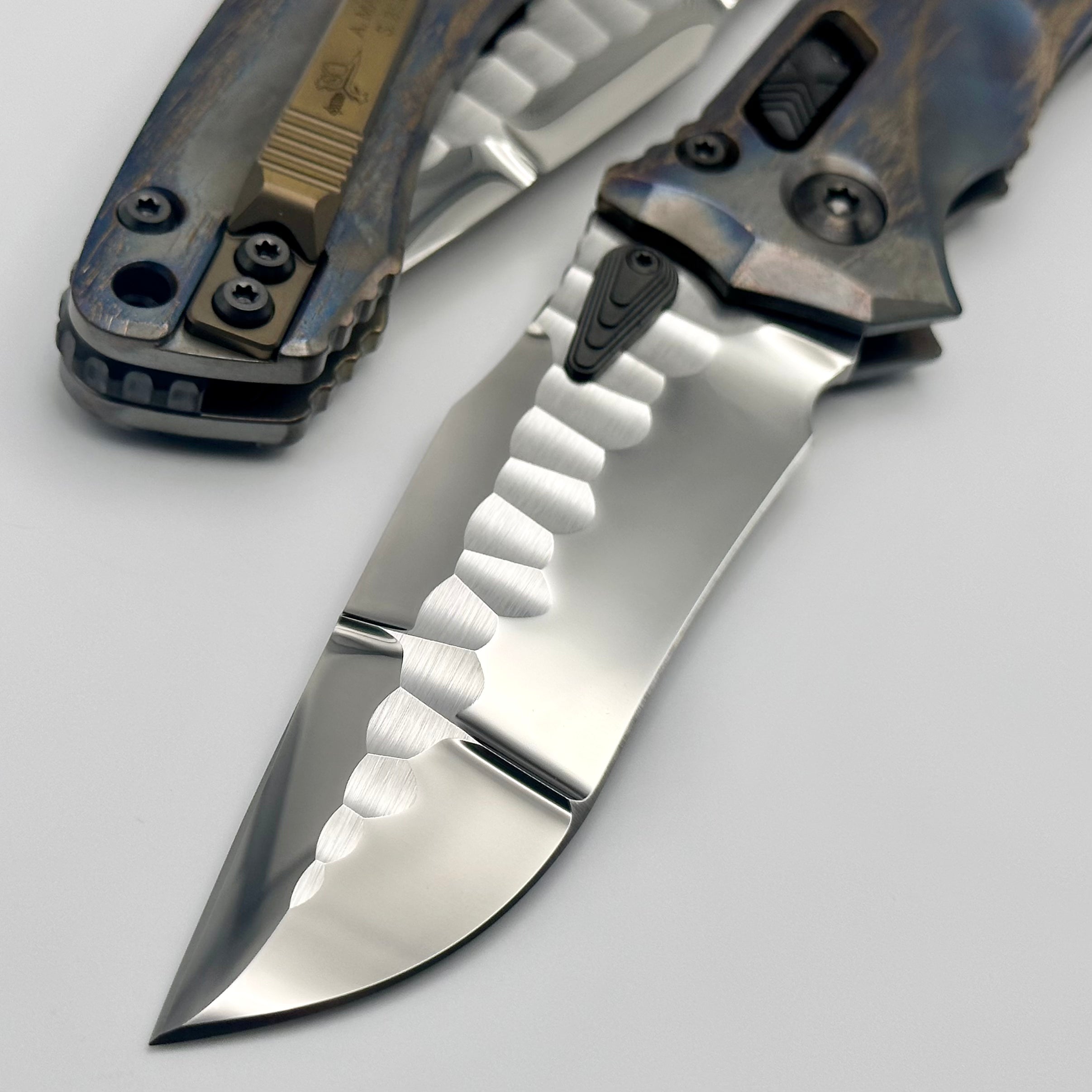 Marfione Custom Knives & Borka Blades Amphibian RAM-LOK - Premium M390 Blade & Cosmic Titanium with DLC Two-Tone Hardware