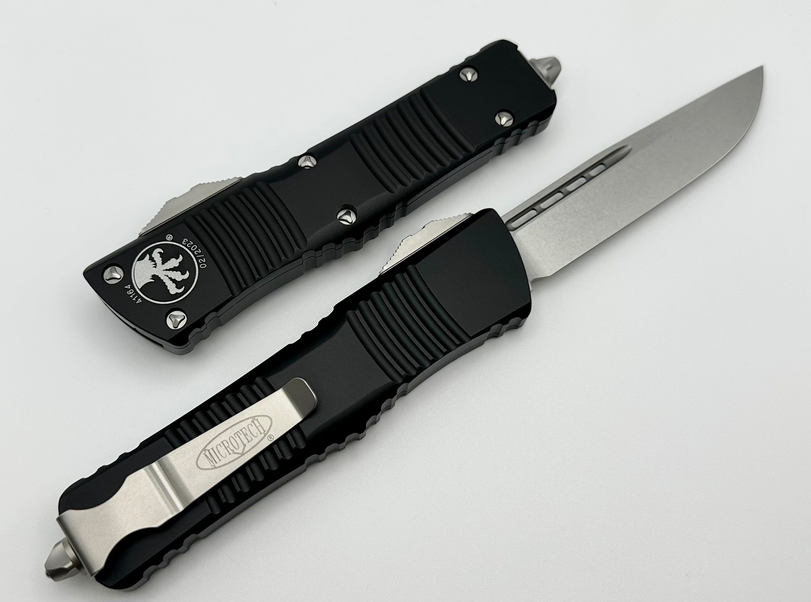 Premium Microtech Combat Troodon Tactical Knife - Stonewash & Black Finish