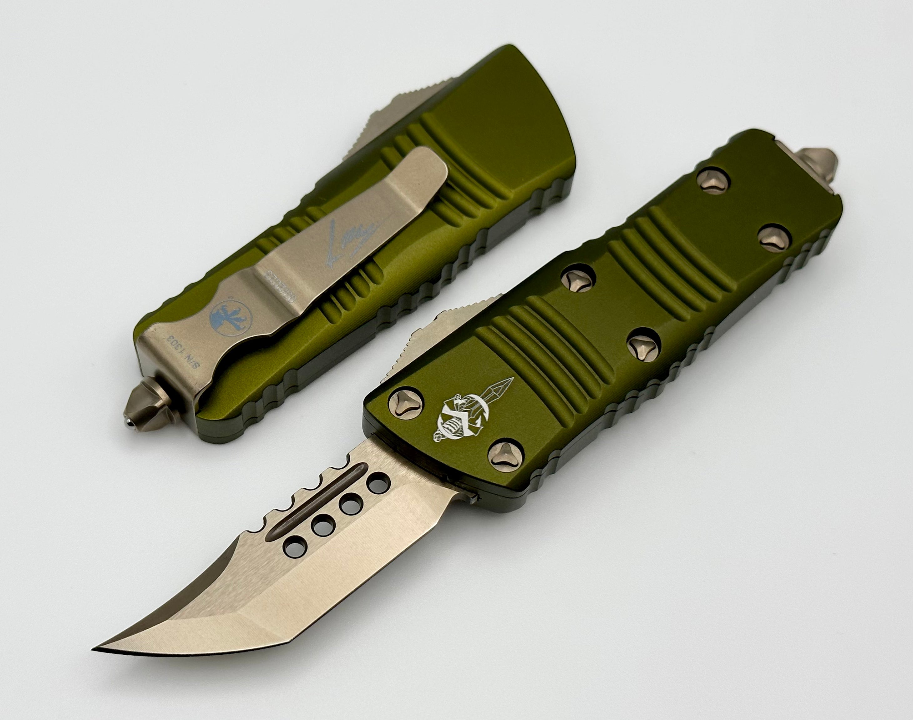 Microtech Mini Troodon Hellhound Bronze & OD Green - Ultimate Everyday Carry Knife