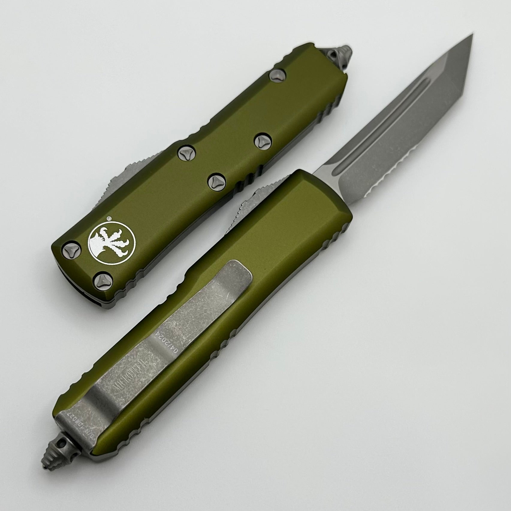 Premium Microtech UTX-85 Tanto Tactical EDC Knife - Apocalyptic Finish & OD Green