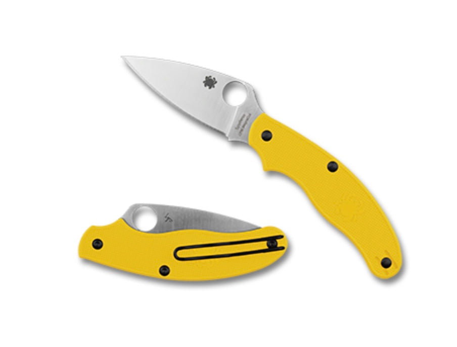 Spyderco UK Penknife Salt Yellow FRN with MagnaCut Steel - Ultimate Non-Locking EDC Knife