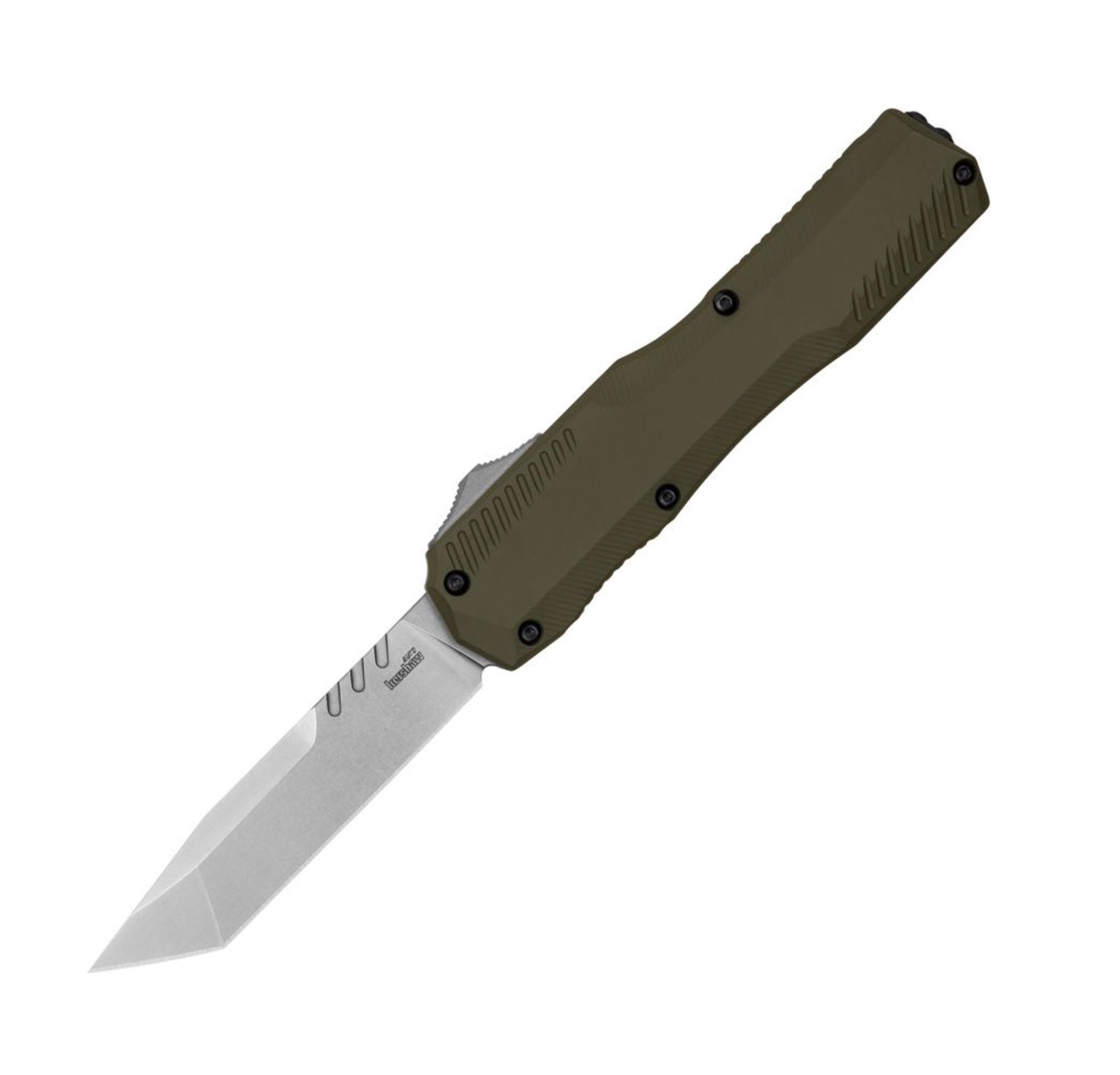 Kershaw Livewire Premium Tanto Automatic Knife - Olive Aluminum & Stonewash MagnaCut Blade