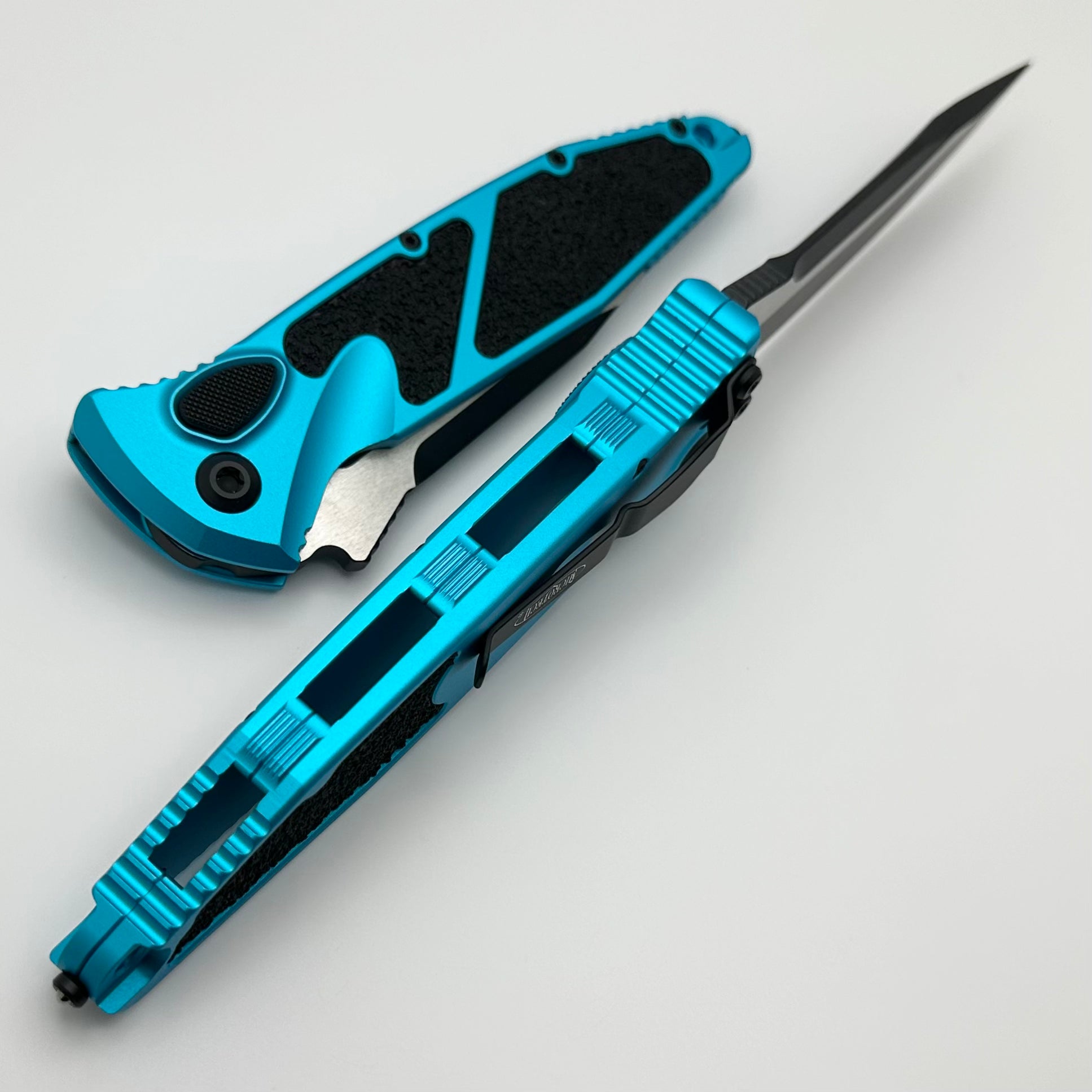 Microtech Socom Elite Auto Tactical Knife - Black & Turquoise