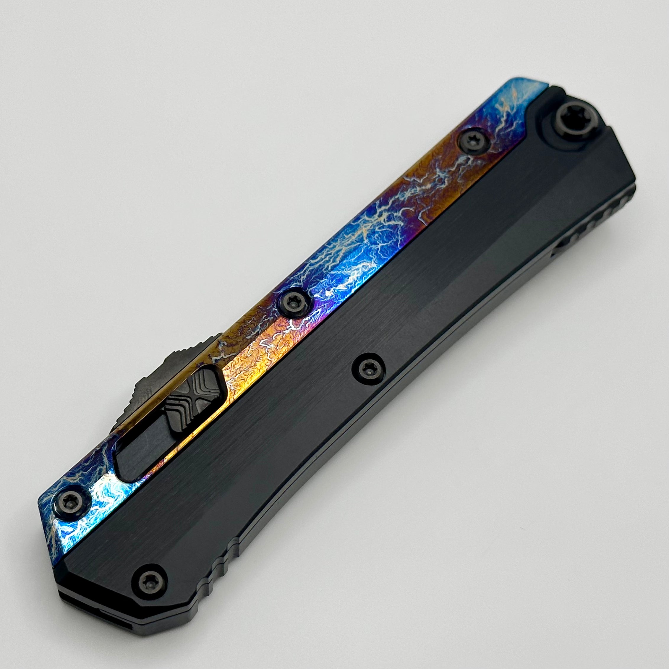 Marfione Custom Glykon Ultimate Damascus Knife - Galactic Acid Overlays