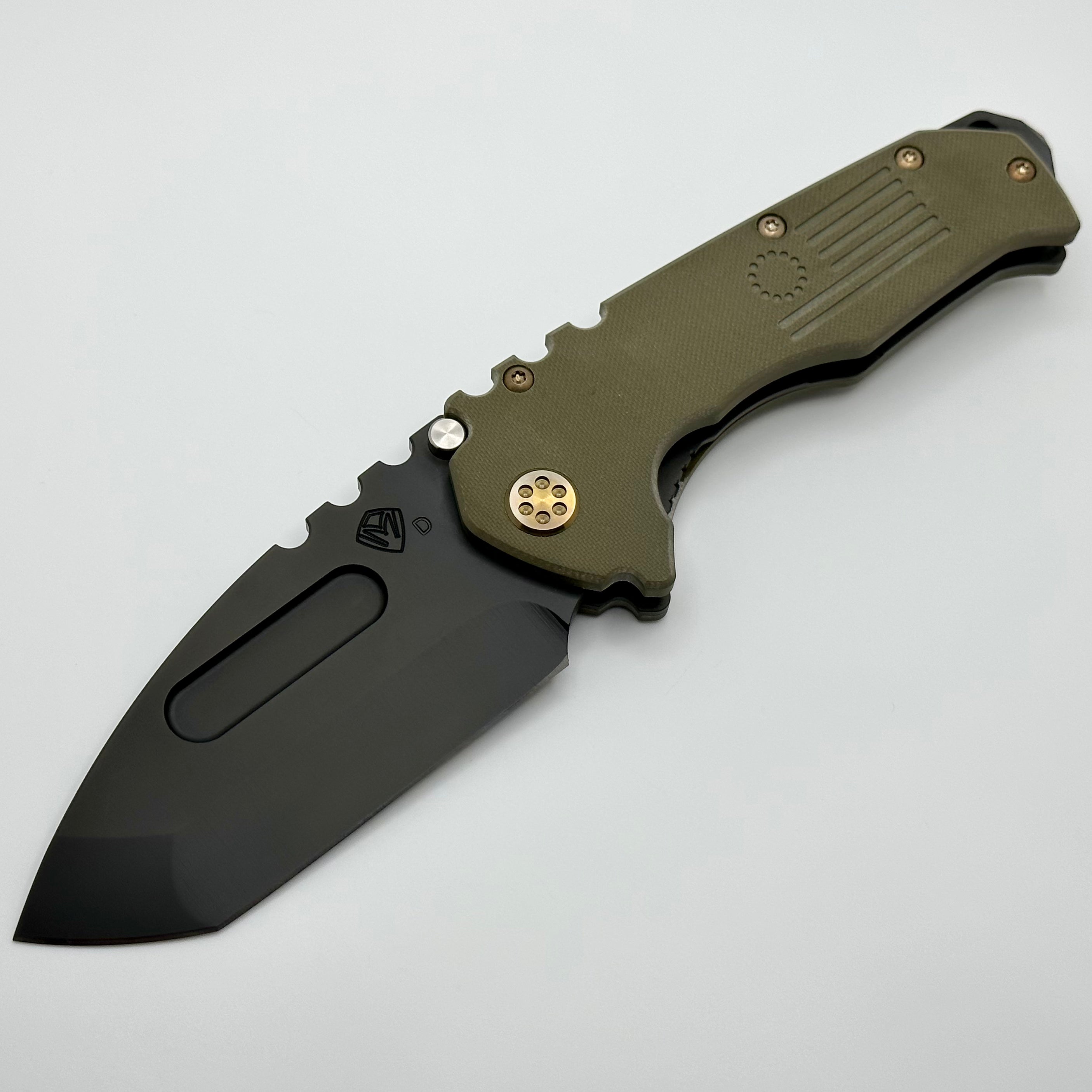 Medford Scout M/P Praetorian Ultimate Tactical Knife - OD Green G10 & PVD D2 Blade with Bronze Hardware