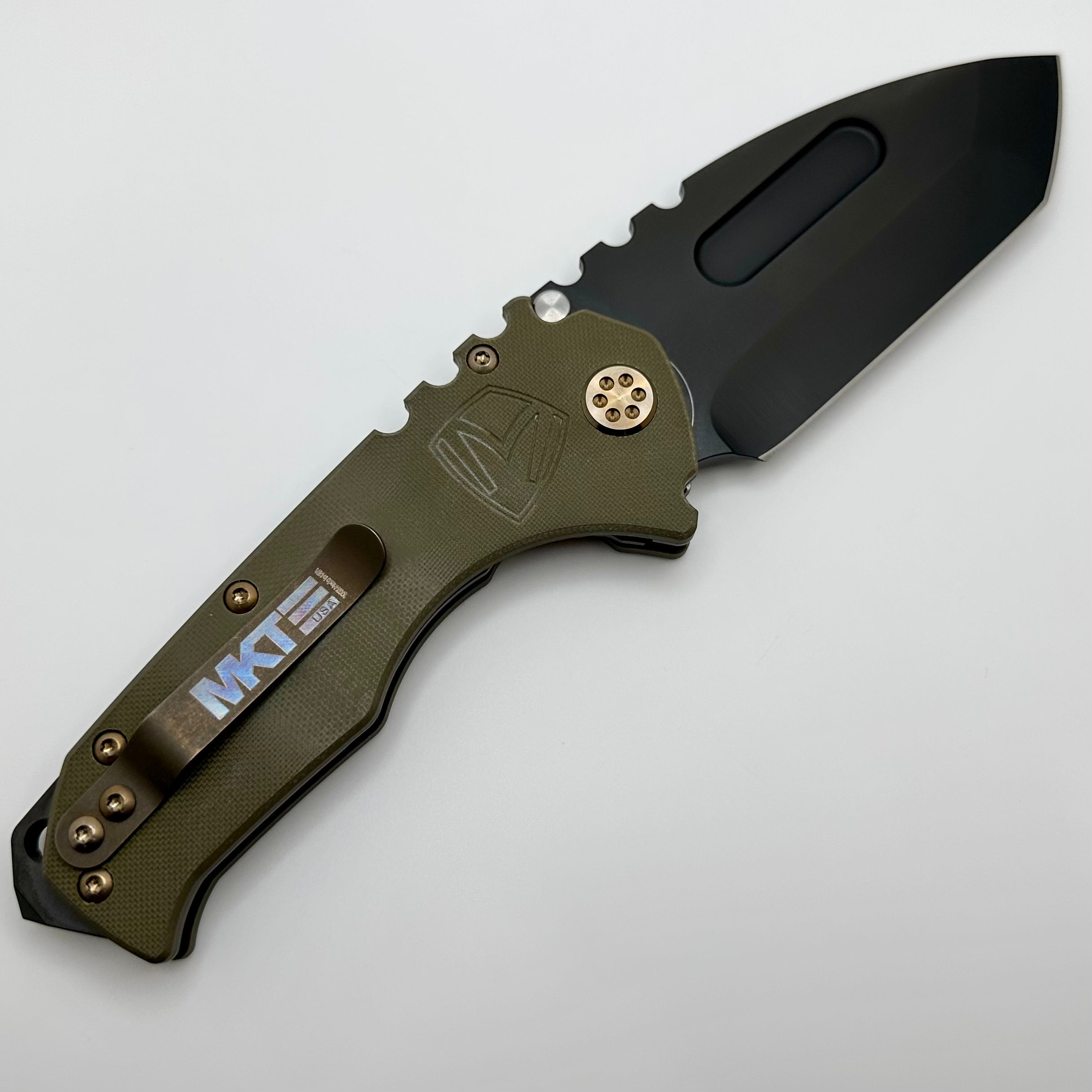 Medford Scout M/P Praetorian Ultimate Tactical Knife - OD Green G10 & PVD D2 Blade with Bronze Hardware